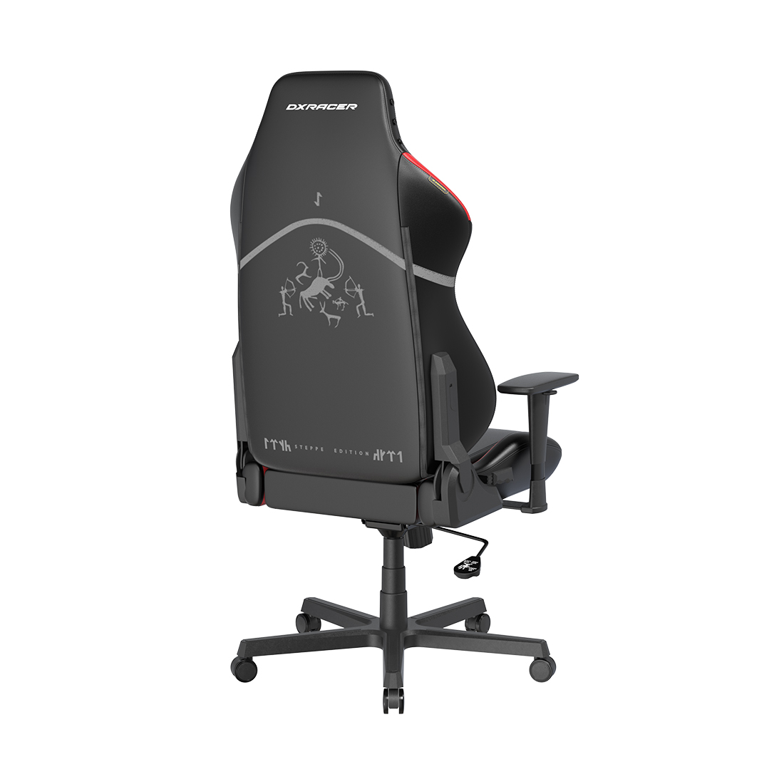 Игровое компьютерное кресло, DX Racer, GC/LHE23LTA/QZQ.NR, Hammer series, Steppe edition, Рекомендуемый рост: до 190 см, Рекомендуемый вес: до 115 кг, Эко-кожа, Угол наклона до 135°, 3D подлокотники, Нейлоновая основа кресла, Механизм качания: топ-ган, Черно-красный