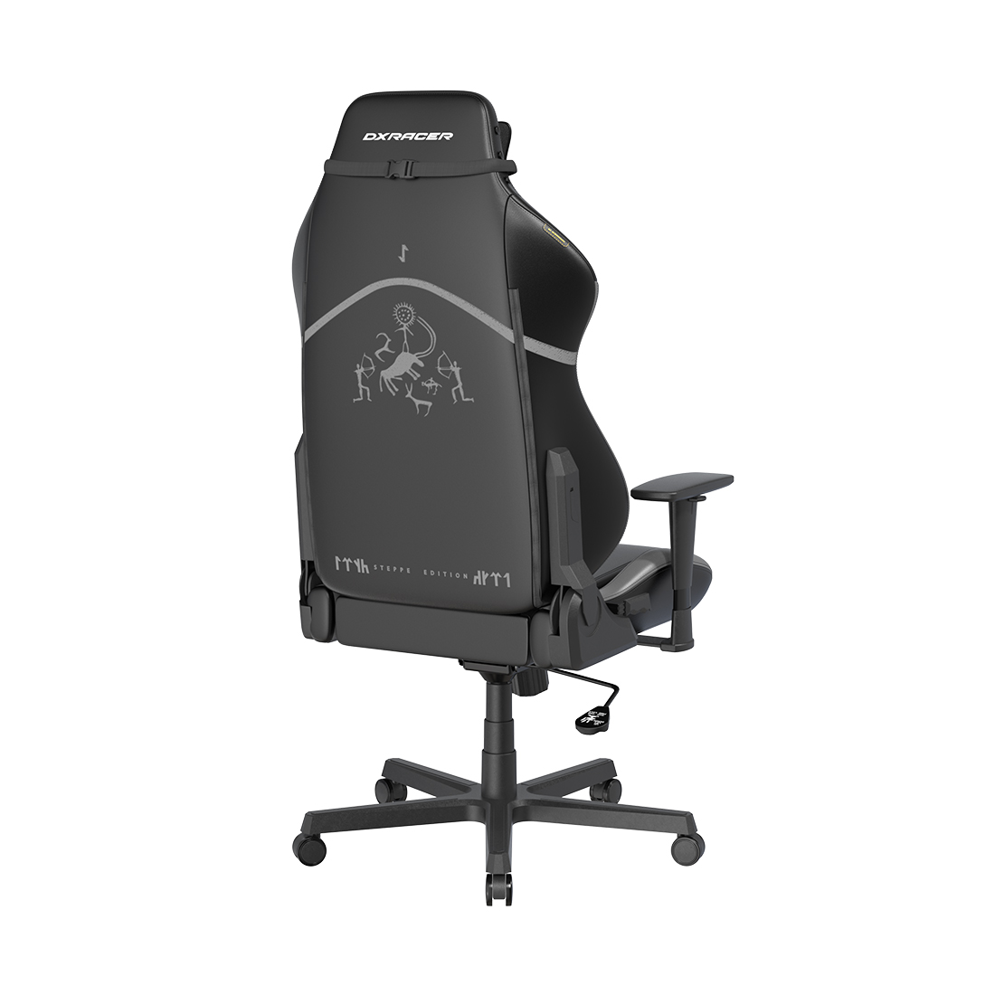 Игровое компьютерное кресло, DX Racer, GC/LHE23LTA/QZQ.N, Hammer series, Steppe edition, Рекомендуемый рост: до 190 см, Рекомендуемый вес: до 115 кг, Эко-кожа, Угол наклона до 135°, 3D подлокотники, Нейлоновая основа кресла, Механизм качания: топ-ган, Черно-серый