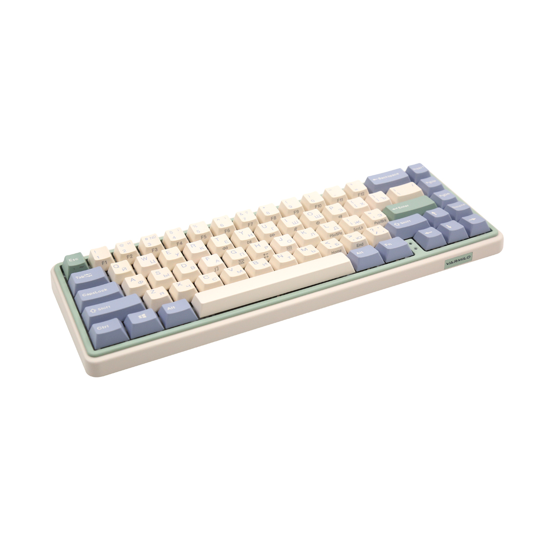 Клавиатура, Varmilo, Eucalyptus, VXT67, A42A046D3A5A06A039, Cherry Mx Brown, 67 клавиш, Механическая, Подсветка - RGB, Hotswap - Да, Проводная/Bluetooth/2.4G, Type-C, 385*195*65мм, Англ/Рус, Розовый