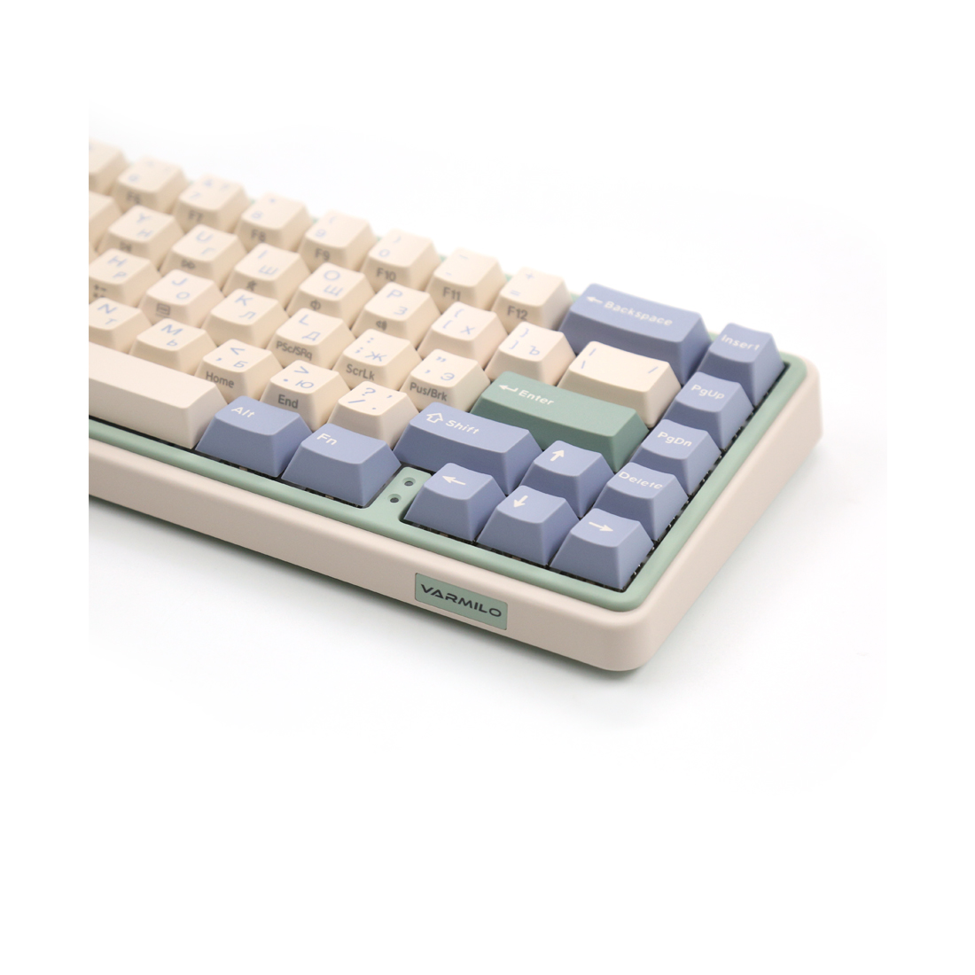 Клавиатура, Varmilo, Eucalyptus, VXT67, A42A046D3A5A06A039, Cherry Mx Brown, 67 клавиш, Механическая, Подсветка - RGB, Hotswap - Да, Проводная/Bluetooth/2.4G, Type-C, 385*195*65мм, Англ/Рус, Розовый