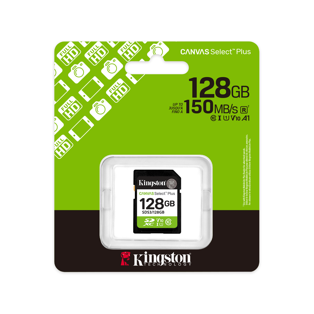 Карта памяти Kingston SDS3/128GB SDXC 128GB Canvas Select Plus C10 UHS-I U1 V10