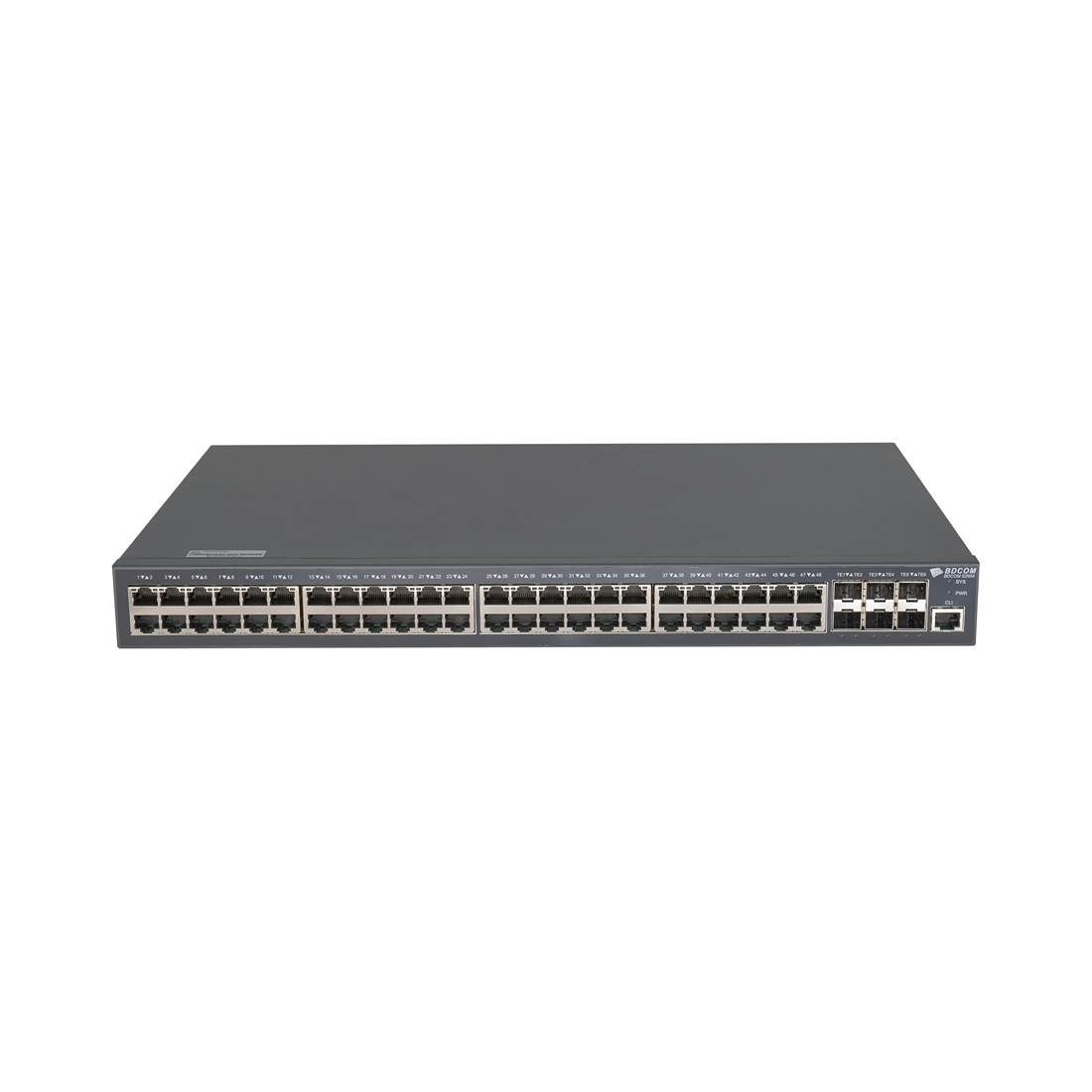 Коммутатор, BDCOM, S2900-48P6X-760, Управляемый L2+, 48 портов PoE (760W) 10/100/1000M RJ45, 6 портов SFP+, Стоечный