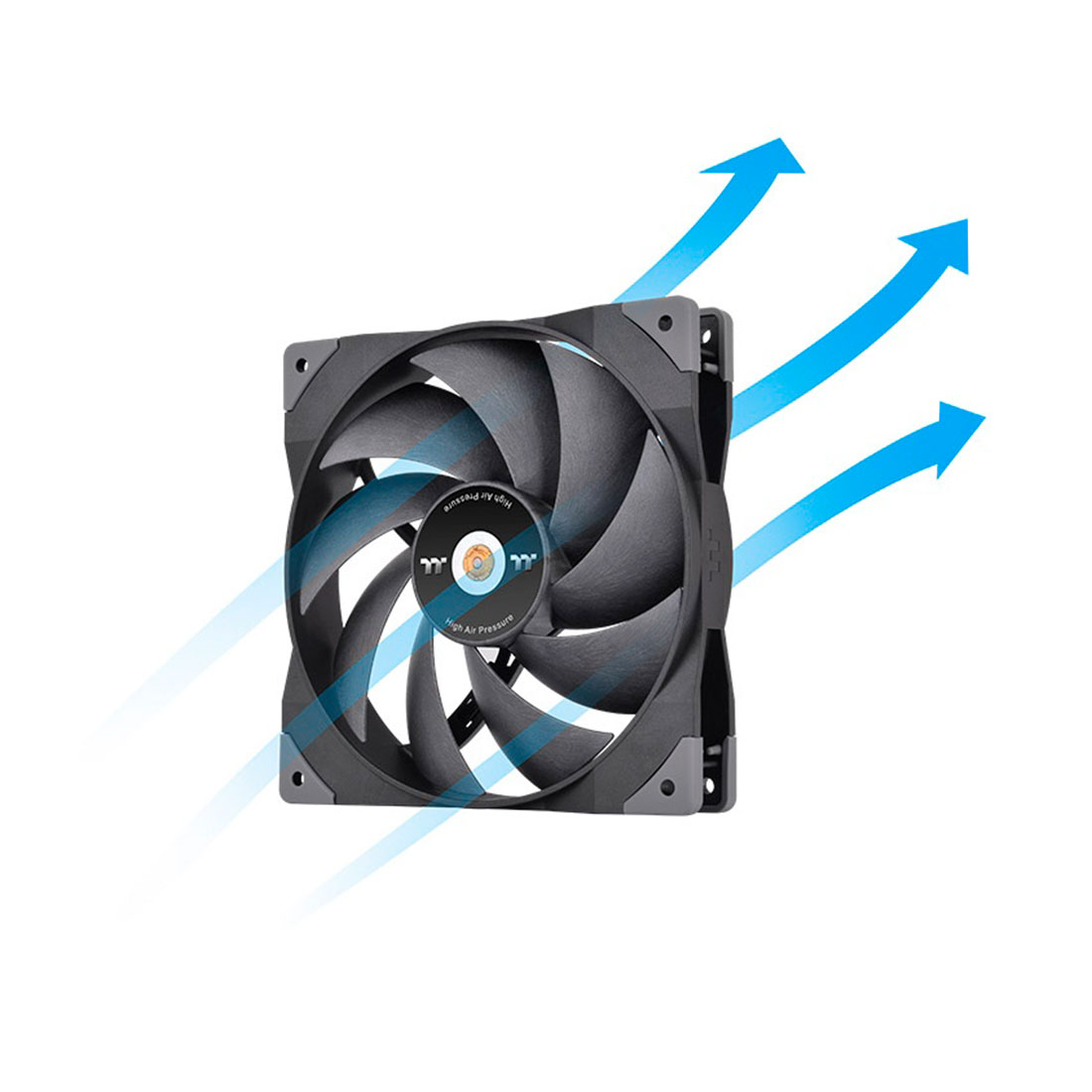 Кулер для компьютерного корпуса, Thermaltake, SWAFAN GT14 PC Cooling Fan TT Premium Edition, Single Fan Pack, CL-F157-PL14BL-A, 140мм вентилятор, 2510-4pin, 500-2000 об.мин, 62.23CFM, 29.8 dB(A), 140х140х25мм, Чёрный
