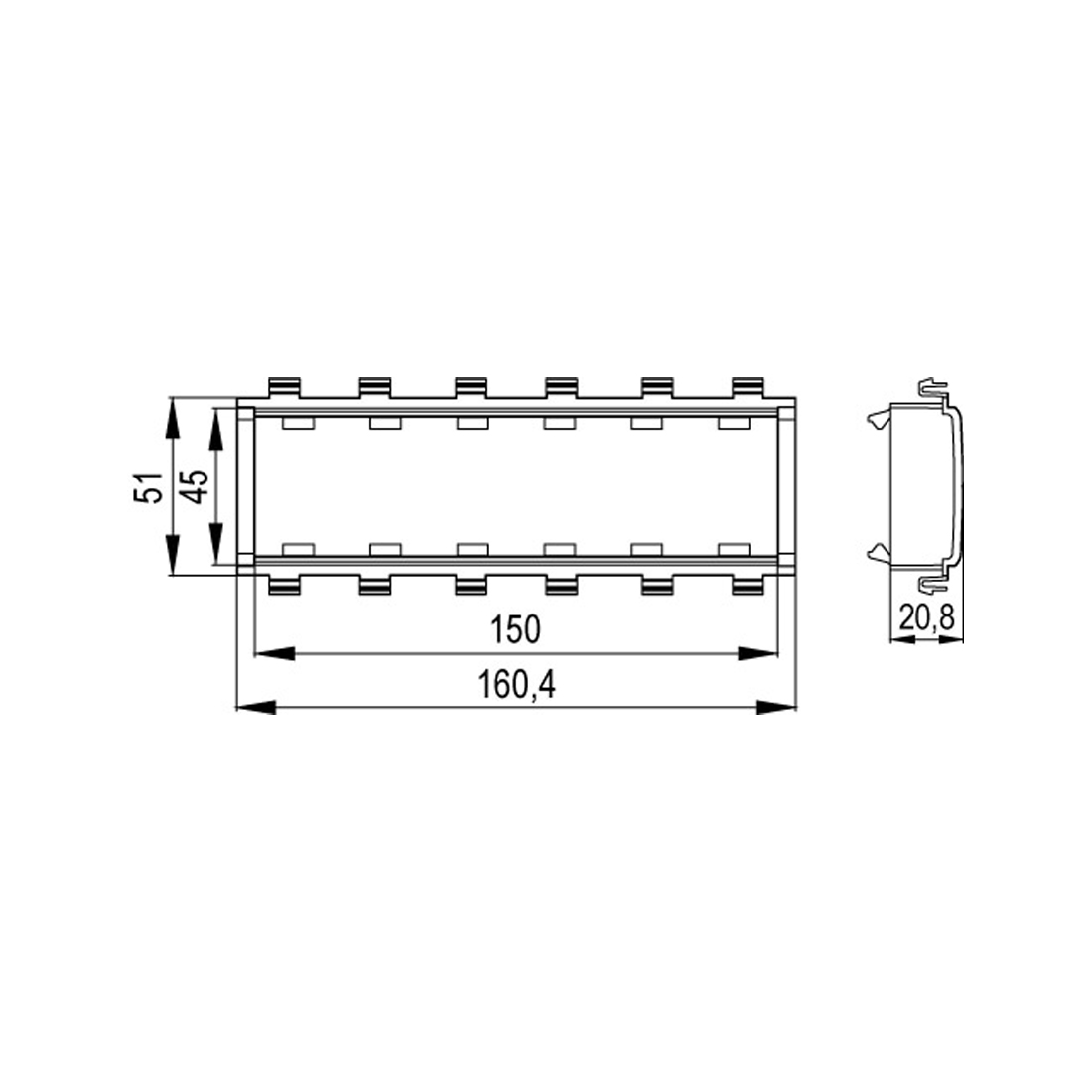 Каркас под 6 модулей Viva, DKC, F0003A, In-liner Front, белый