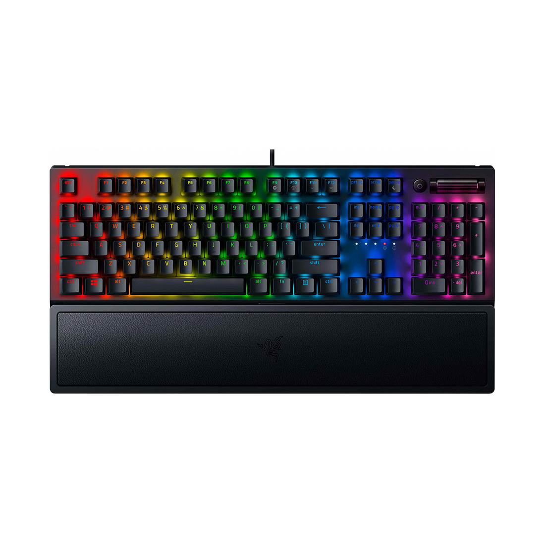 Клавиатура, Razer, BlackWidow V3, RZ03-03540800-R3R1, Игровая, Механические переключатели Razer Green Mechanical Switch, Подсветка клавиш 16.8 млн цветов, Программируемые клавиши, USB, Анг/Рус, Чёрный