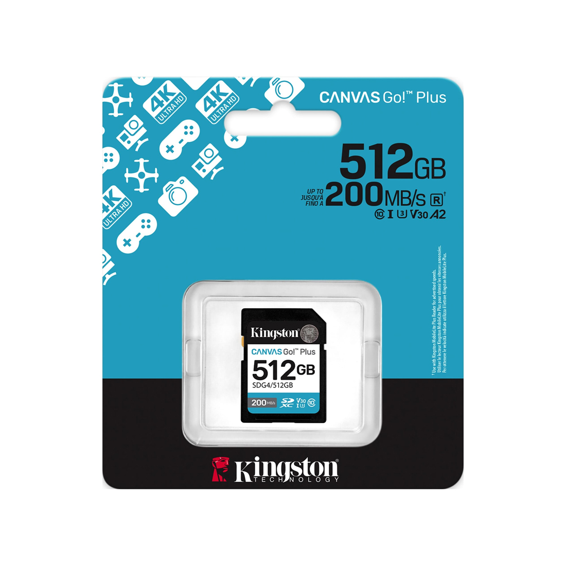 Карта памяти Kingston SDG4/512GB Canvas Go Plus