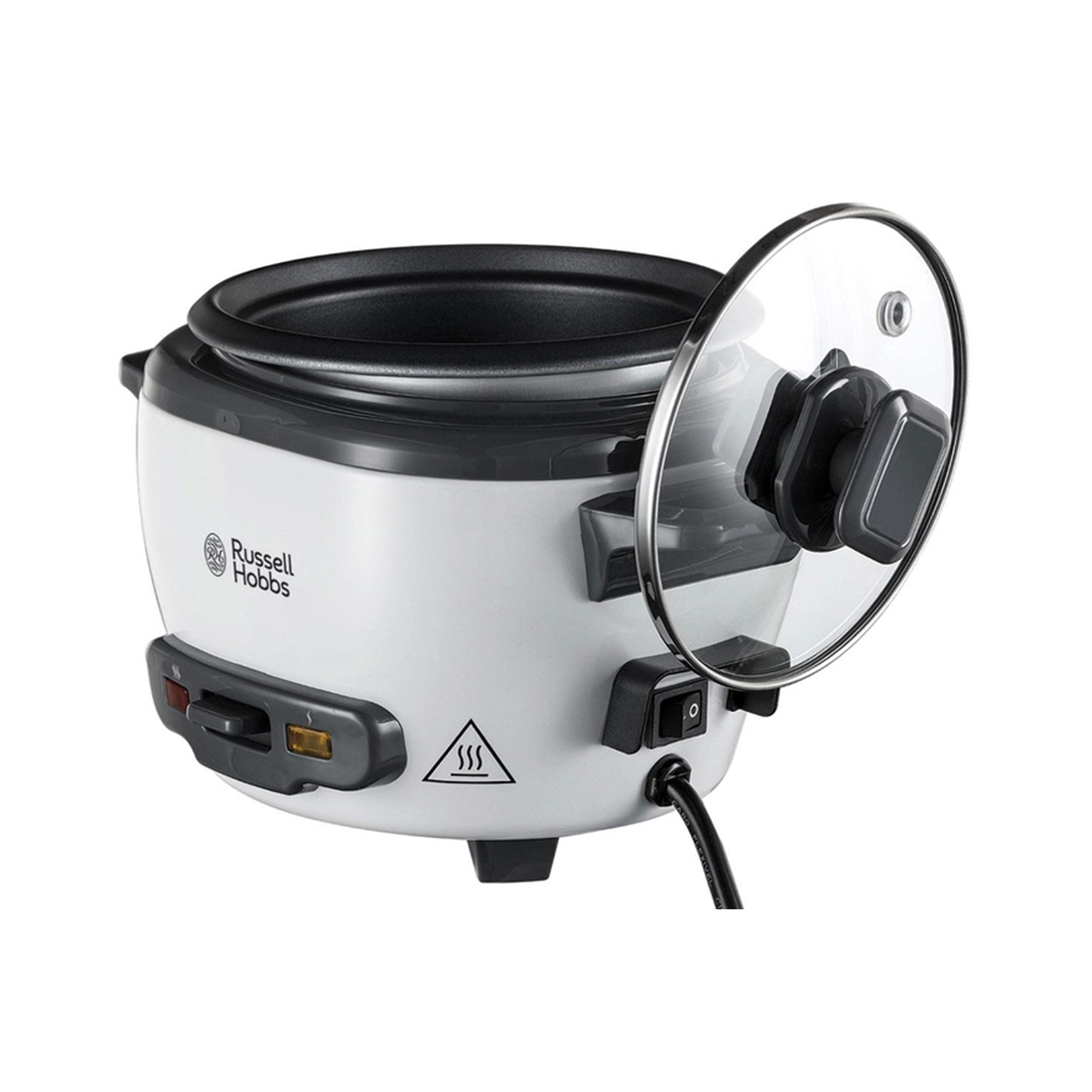 Рисоварка, Russell Hobbs, 27030-56, Мощность 300Вт, Объём 1.4л, Кнопочное управление, 1 программа, Антипригарное покрытие, Индикатор готовности, Мерная чашка, Белая