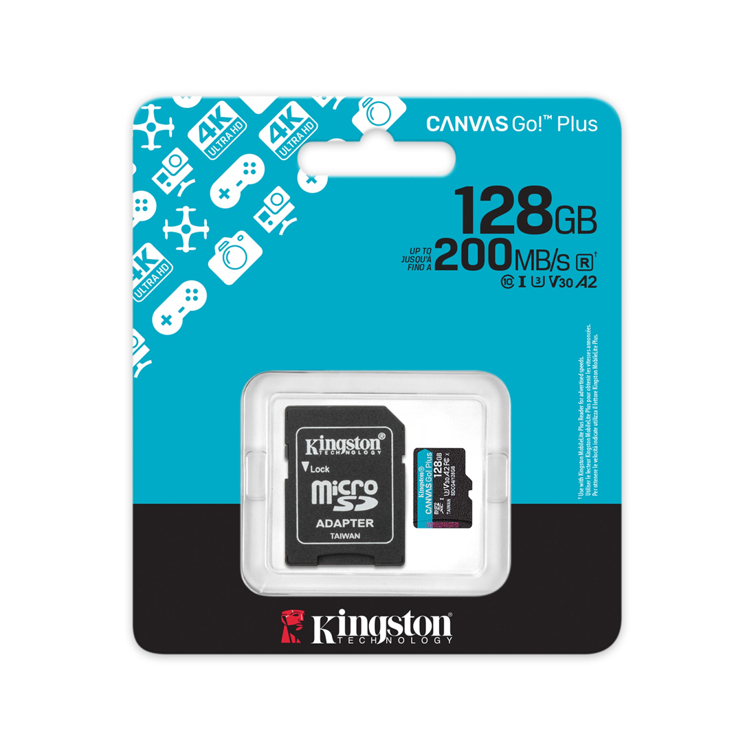 Карта памяти Kingston SDCG4/128GB MicroSDXC 128GB Canvas Go Plus