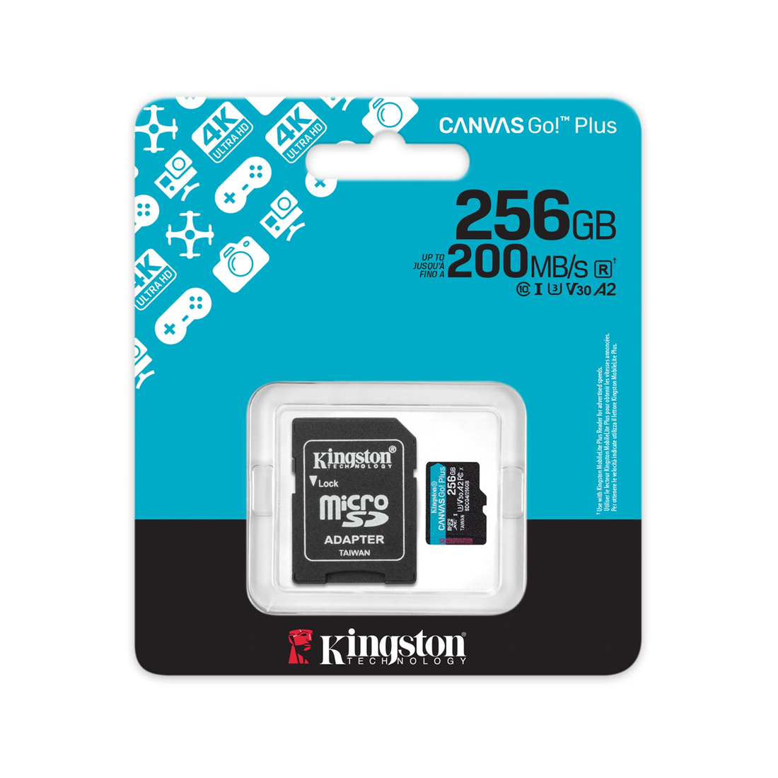 Карта памяти Kingston SDCG4/256GB MicroSDXC 256GB Canvas Go Plus