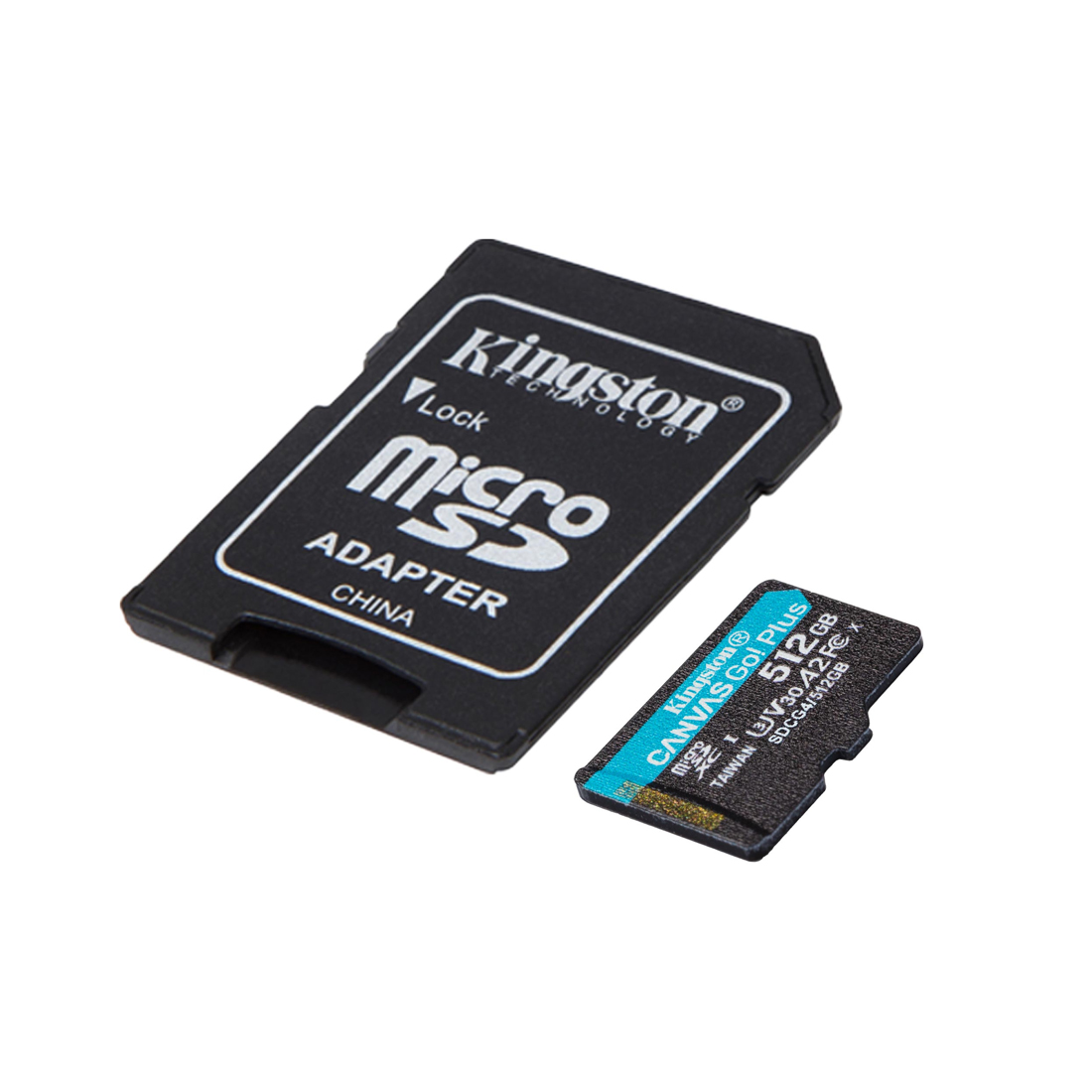 Карта памяти Kingston SDCG4/512GB MicroSDXC 512GB Canvas Go Plus A2 U3 V30 с адаптером SD