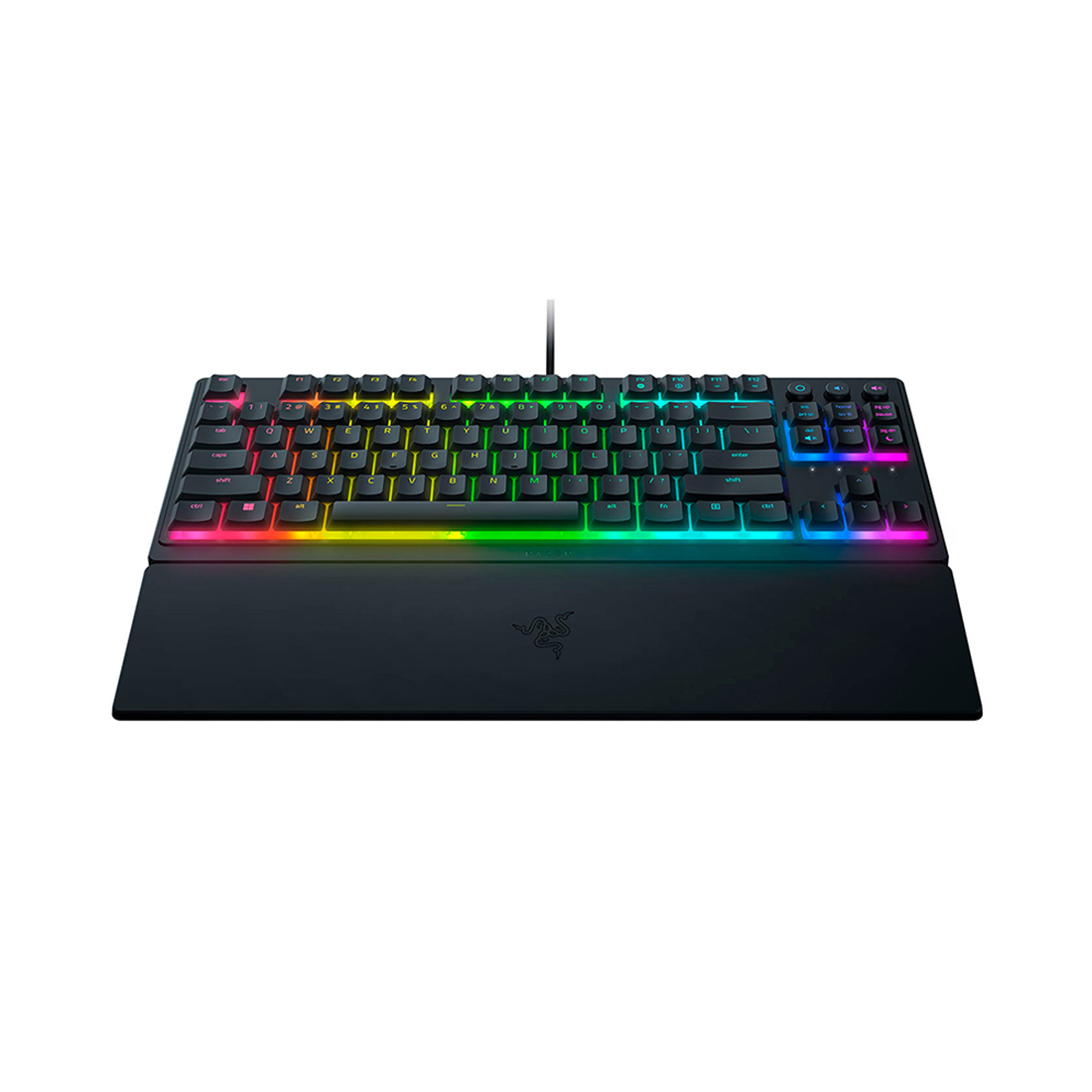 Клавиатура, Razer, Ornata V3 Tenkeyless - Russian Layout, RZ03-04881600-R3R1, Игровая, Комбинированные мембранные + механические, Программируемые клавиши, 10 Зон освещения Razer Chroma ™ RGB, Подставка для запястий, USB, Размер: 463*224*32.5 мм., Рус, Чёрный