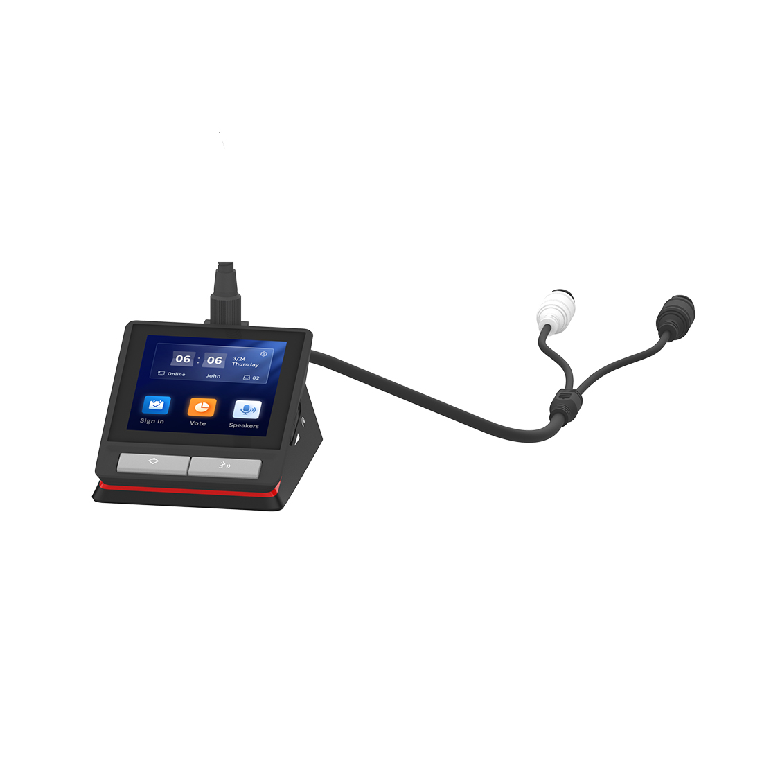Микрофон, Spon, LCN-8003C-L, проводной IP, 4.3 сенсорный экран, 20–20 кГц, суперкардиоидный, RJ452, 3.5 мм, DC 24В, 3.5 Вт, daisy-chain