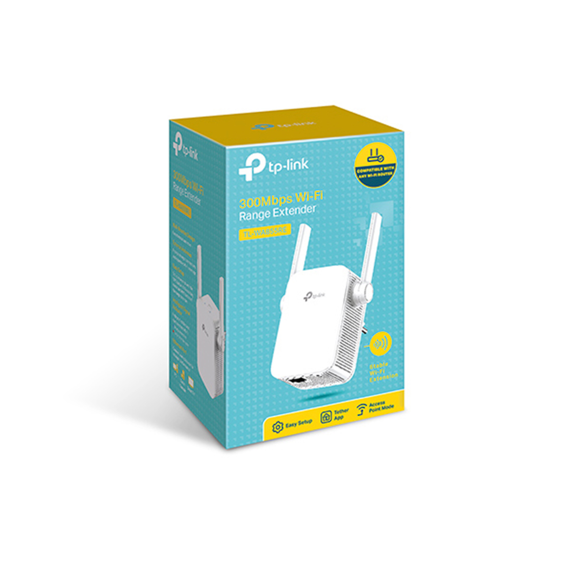 Усилитель Wi-Fi сигнала, TP-Link, TL-WA855RE, 300 Мбит/с, 1 порт Ethernet 10/100 Мбит/с (RJ-45)