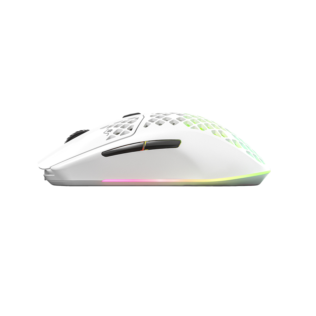 Компьютерная мышь, Steelseries, Aerox 3 Wireless (2022) Snow, 62608, Игровая, Оптическая, 18000 CPI, 6 кнопок, Подсветка RGB, Беcпроводная, 2.4 ГГц / Bluetooth 5,0, Белая