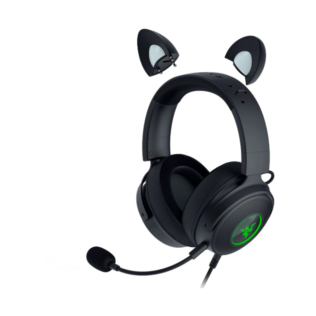 Гарнитура, Razer, Kraken Kitty Ed.V2 Pro - Black, RZ04-04510100-R3M1, Игровая гарнитура, Микрофон поворотный гибкий, Динамики: 50 мм с неодимовыми магнитами, Диапазон частот: 20 Гц – 20000 Гц , Чувствительность при 1 кГц: -42 ± 3 дБ, Подсветка, Черный