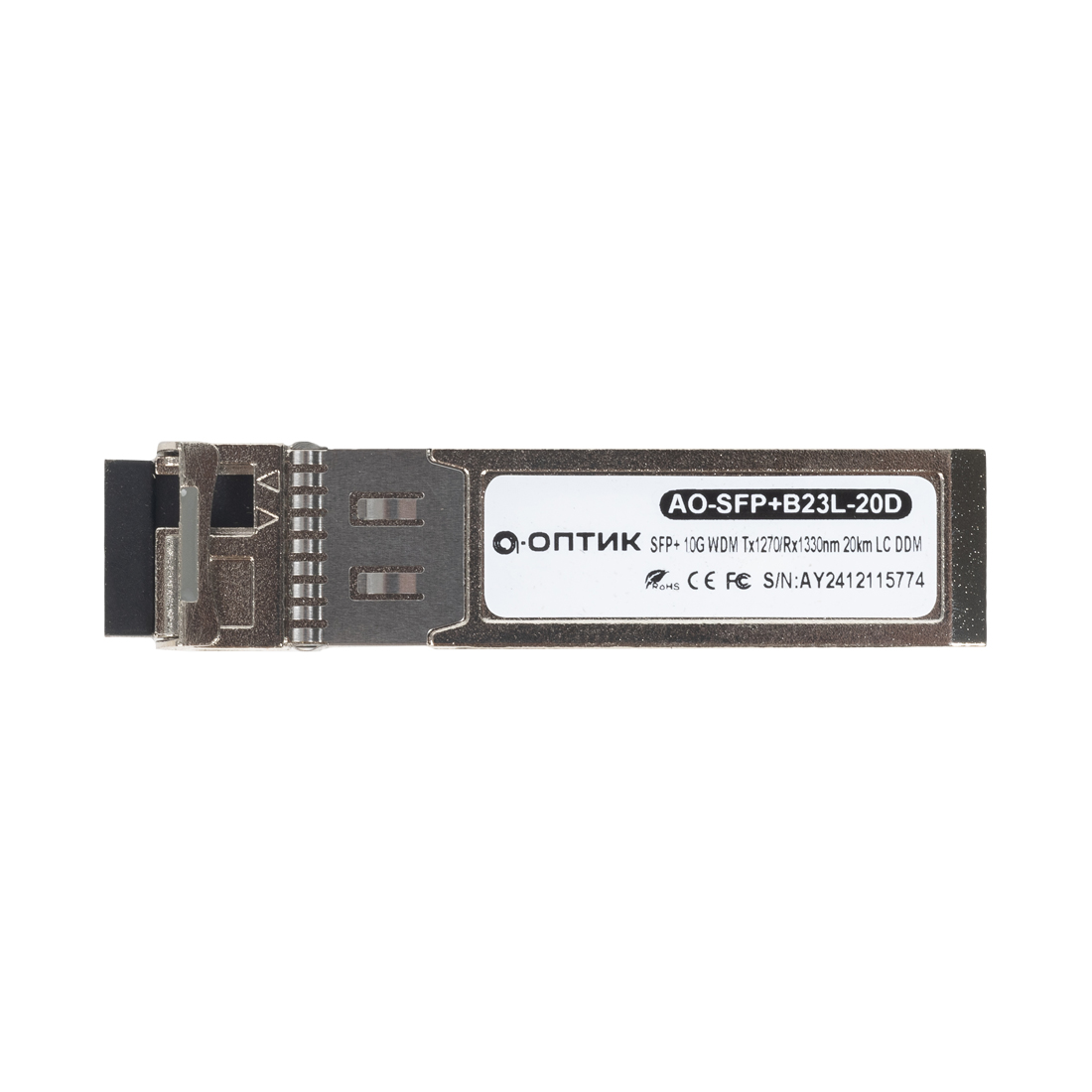 Трансивер, А-Оптик, AO-SFP+B23L-20D, SFP+ 10G WDM Tx1270/Rx1330nm 20km LC DDM