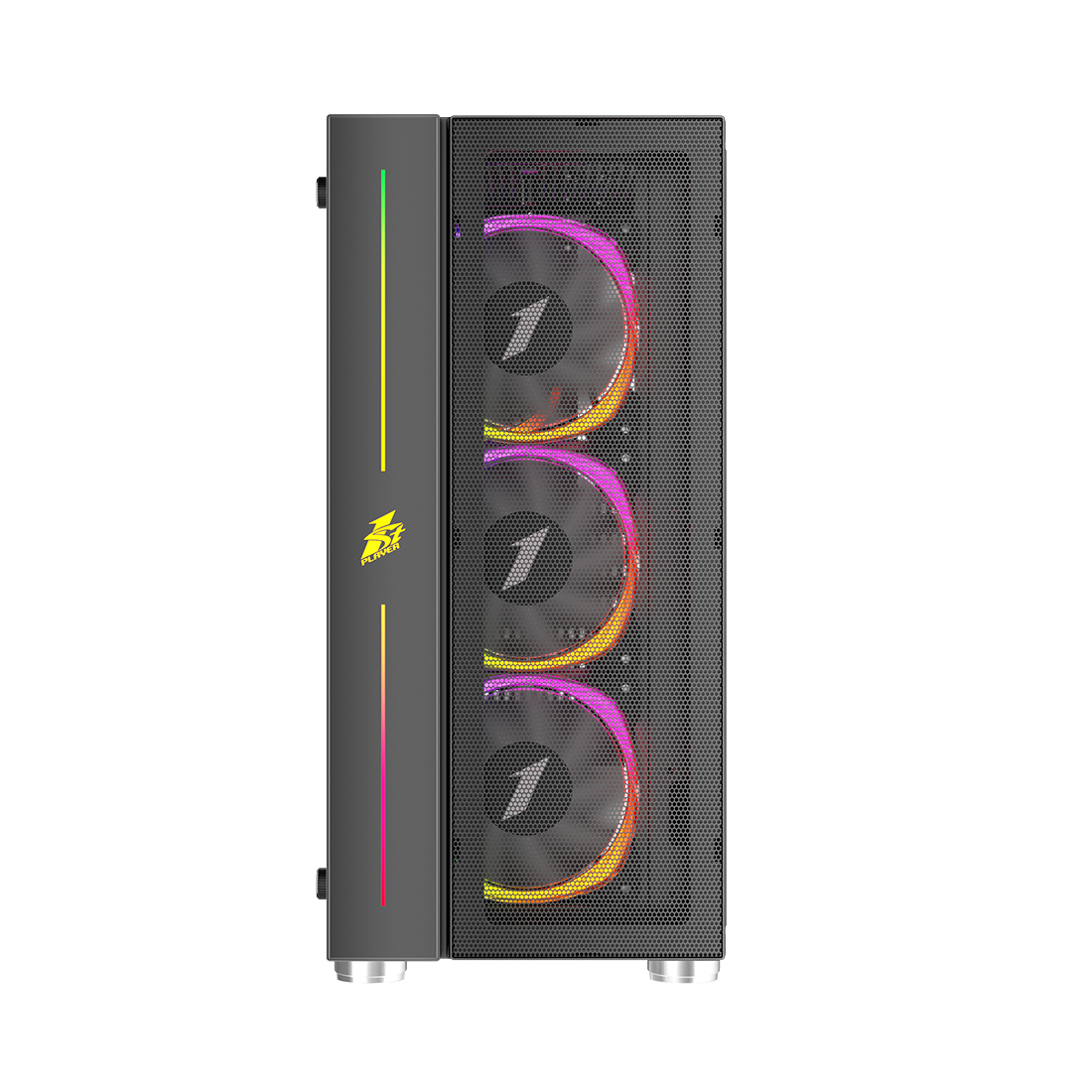 Компьютерный корпус 1STPLAYER B7-BK-4M3C4, Mid-Tower, черный
