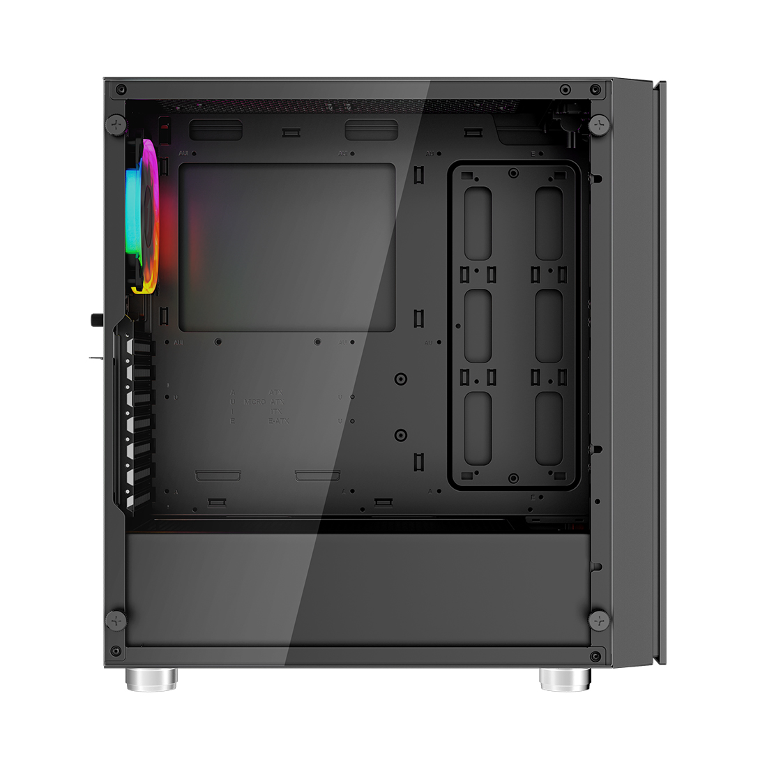Компьютерный корпус 1STPLAYER B7-BK-4M3C4, Mid-Tower, черный