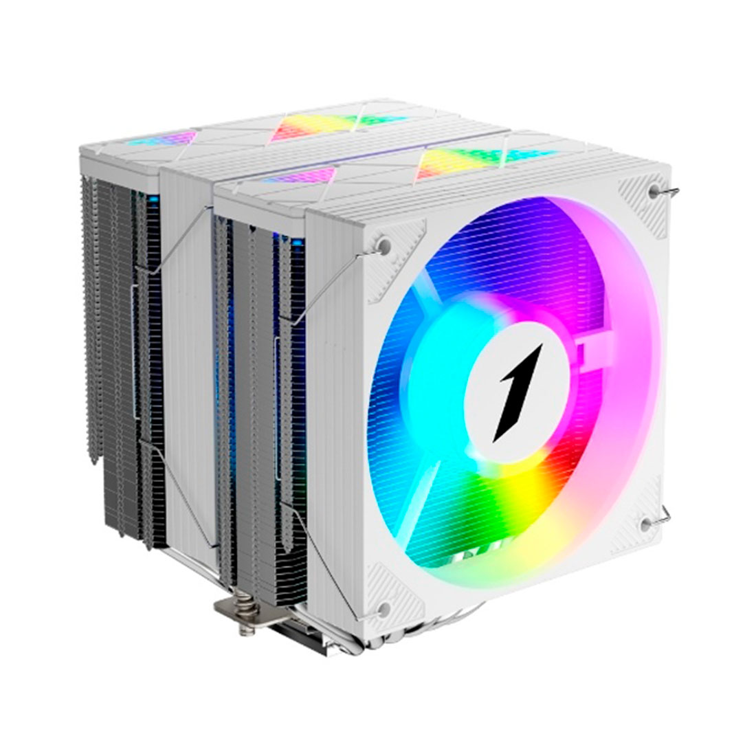 Кулер для процессора, 1STPLAYER, CY12LD WHITE, CY12LD-WH, intel 1151/1200/1700/1851 и amd AM4/AM5, TDP 225 Вт, 1*120 мм, 750 - 1900 об/мин, 57.56 CFM, 38.21dB, 4 pin PWM + 3 pin ARGB, 12012025 мм, Белый
