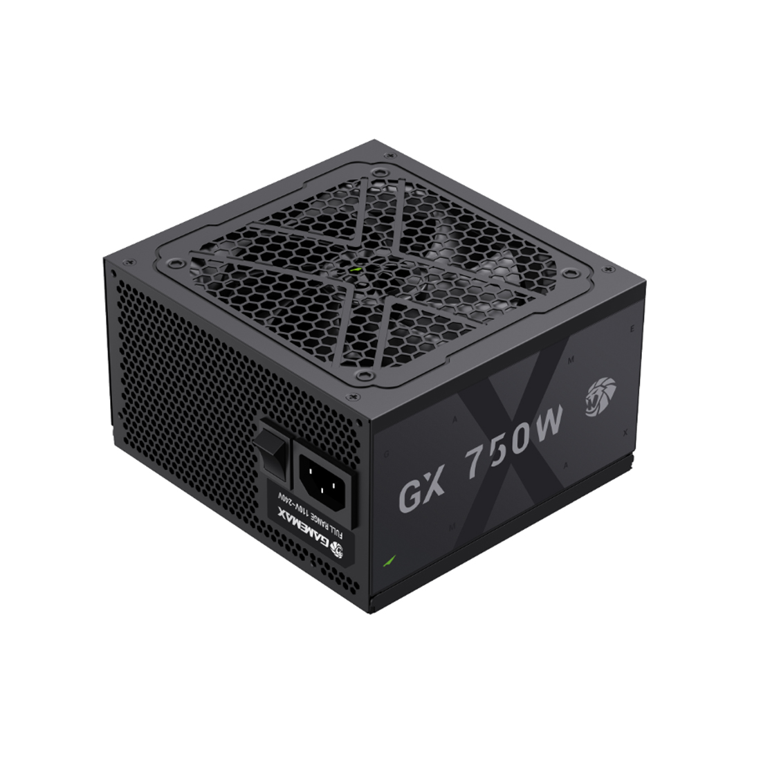 Блок питания, Gamemax, GX 750GF, 2132-0750B0022, 750W, ATX, ATX, Вентилятор 14см, 20+4 pin, 4*PCI-E 6+2 pin, 6*SATA, 3*Molex, 16*4+4 pin, 140*150*86mm мм, Черный