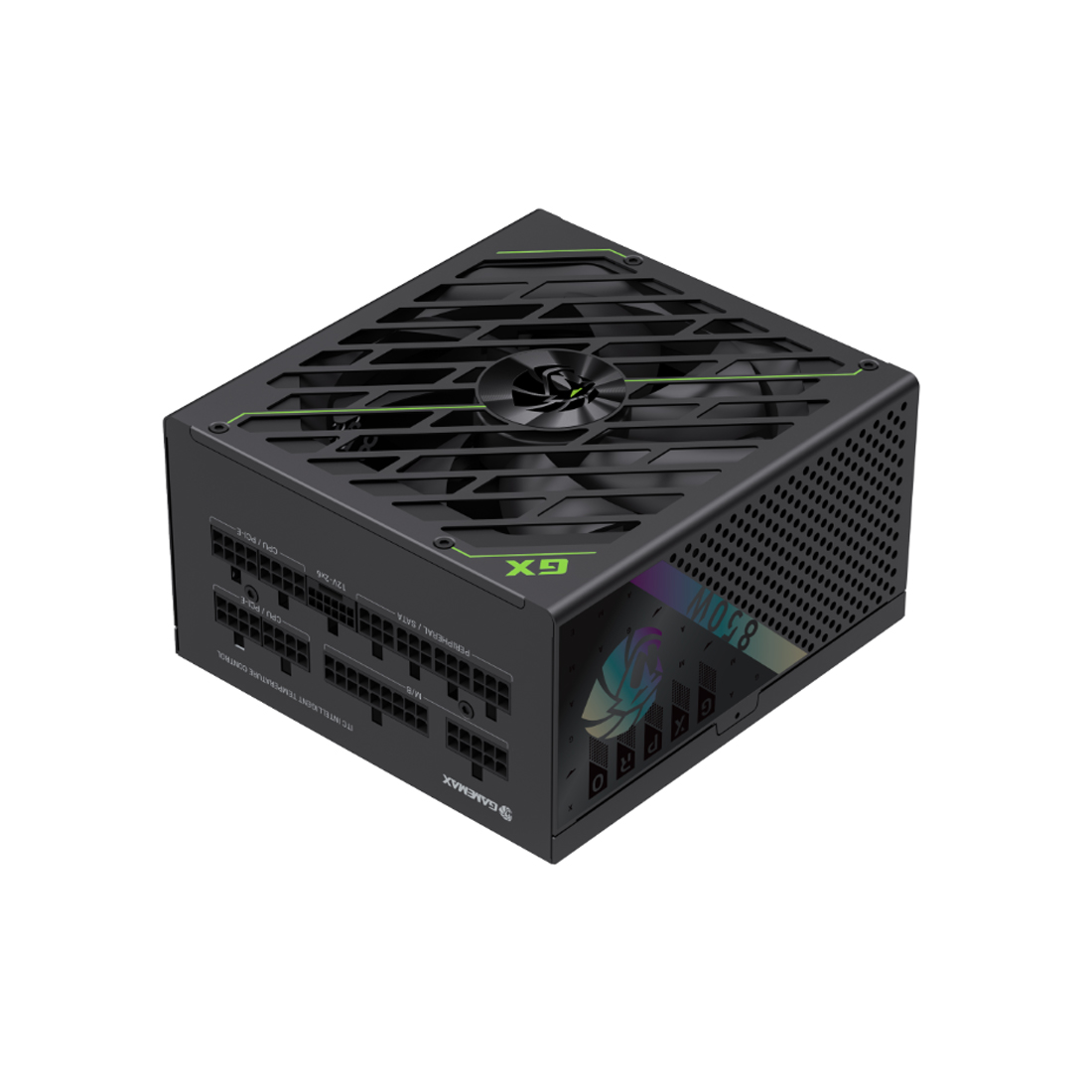 Блок питания, Gamemax, GX PRO 850G Gold, 2121-0850B0036, 850W, ATX 3.1, ATX, Вентилятор 14см, 20+4 pin, 4*PCI-E 6+2 pin, 6*SATA, 3*Molex, 16*4+4 pin, 150*160*86mm мм, Черный