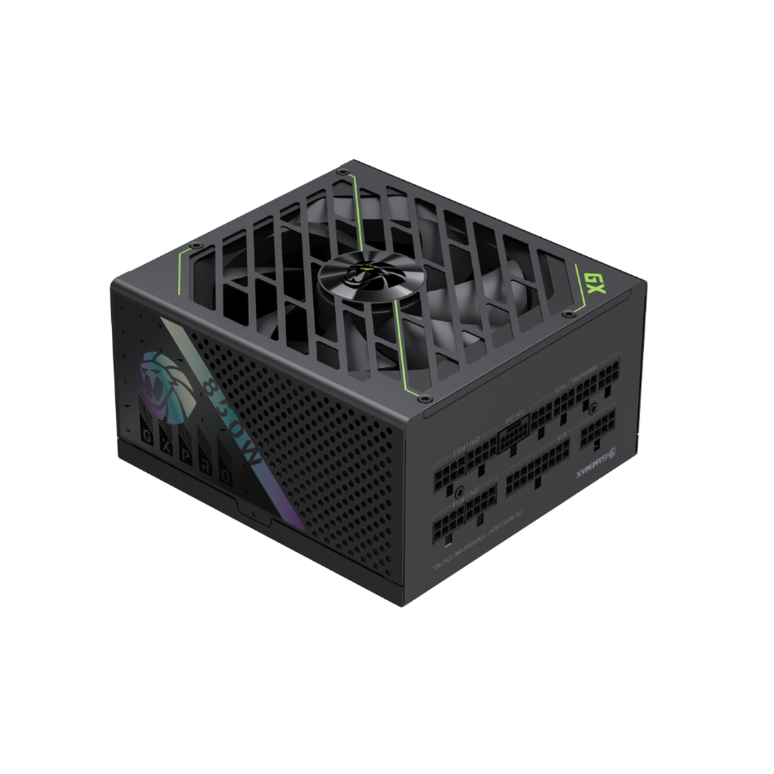 Блок питания, Gamemax, GX PRO 850G Gold, 2121-0850B0036, 850W, ATX 3.1, ATX, Вентилятор 14см, 20+4 pin, 4*PCI-E 6+2 pin, 6*SATA, 3*Molex, 16*4+4 pin, 150*160*86mm мм, Черный