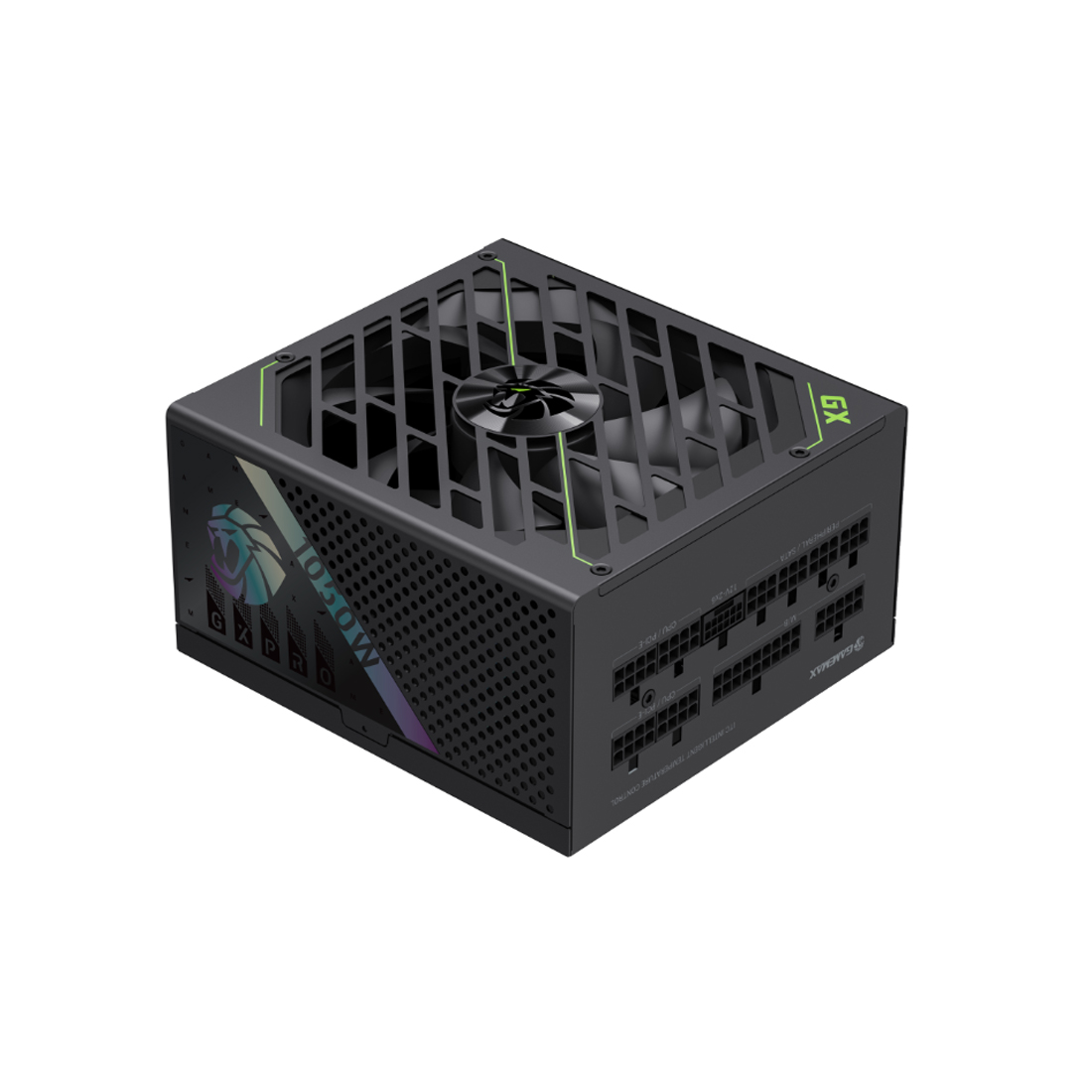 Блок питания, Gamemax, GX PRO 1050G, 2121-1050B0031, 1050W, ATX, ATX, Вентилятор 14см, 20+4 pin, 4*PCI-E 6+2 pin, 10*SATA, 3*Molex, 16*4+4 pin, 150*160*86mm мм, Черный