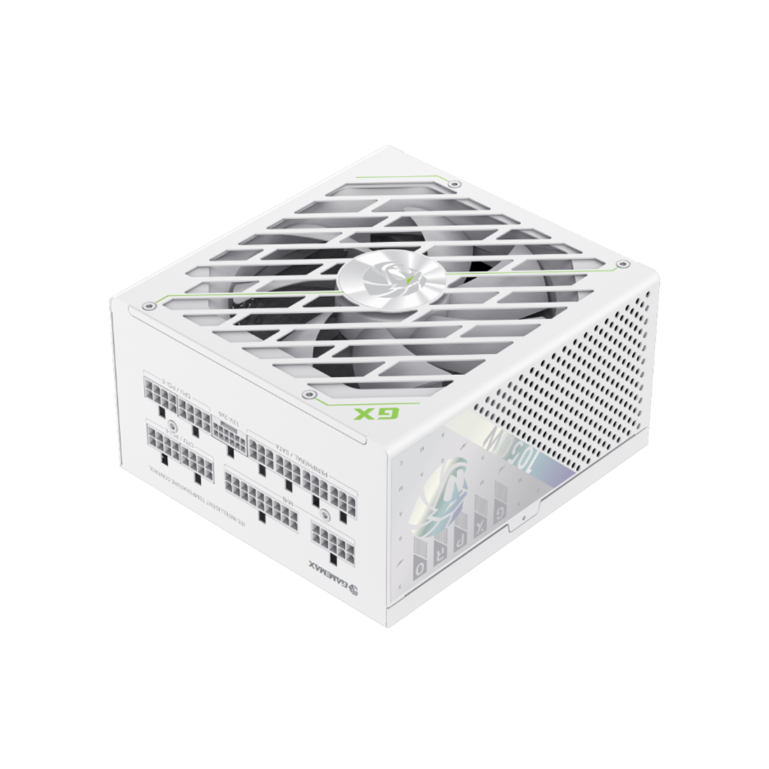 Блок питания, Gamemax, GX PRO 1050G Gold White, 2121-1050B0030, 1050W, ATX, ATX, Вентилятор 14см, 20+4 pin, 4*PCI-E 6+2 pin, 10*SATA, 3*Molex, 16*4+4 pin, 150*160*86mm мм, Белый