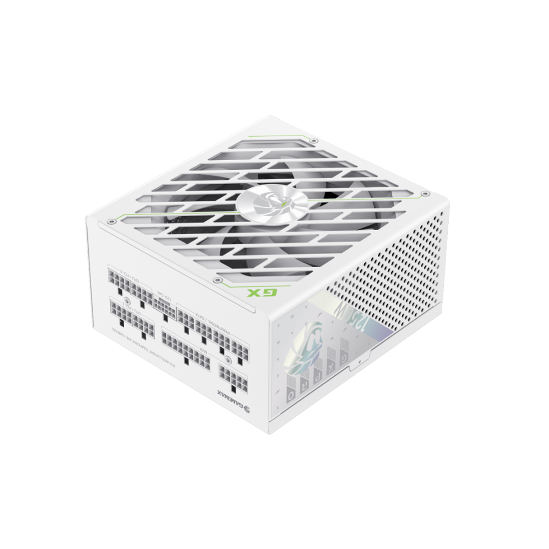 Блок питания, Gamemax, GX PRO 1250G WH, 2121-1250B0026, 1250W, Gold, ATX3.1, APFC, 20+4 pin, 1*4+4pin, 5*Sata, 3*Molex, 2*PCI-E 6+2 pin, 1*PCI-E 12+4pin, Modular, Вентилятор 13,5см, 160*150*85 см, Белый