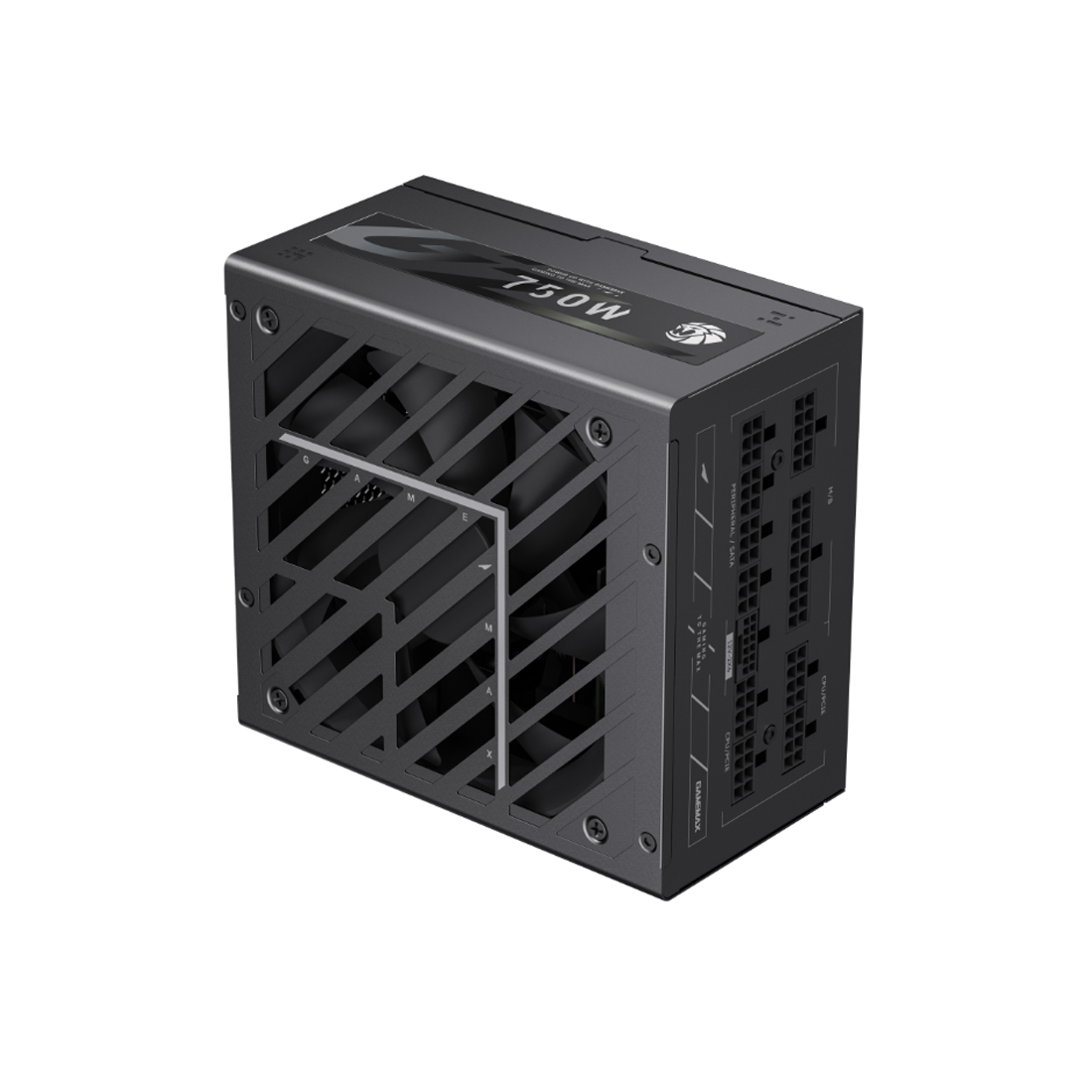 Блок питания, Gamemax, GZ 750G Gold, 2121-0750B0030, 750W, ATX 3.1, ATX, Вентилятор 14см, 20+4 pin, 4*PCI-E 6+2 pin, 6*SATA, 3*Molex, 16*4+4 pin, 150*160*86mm мм, Черный