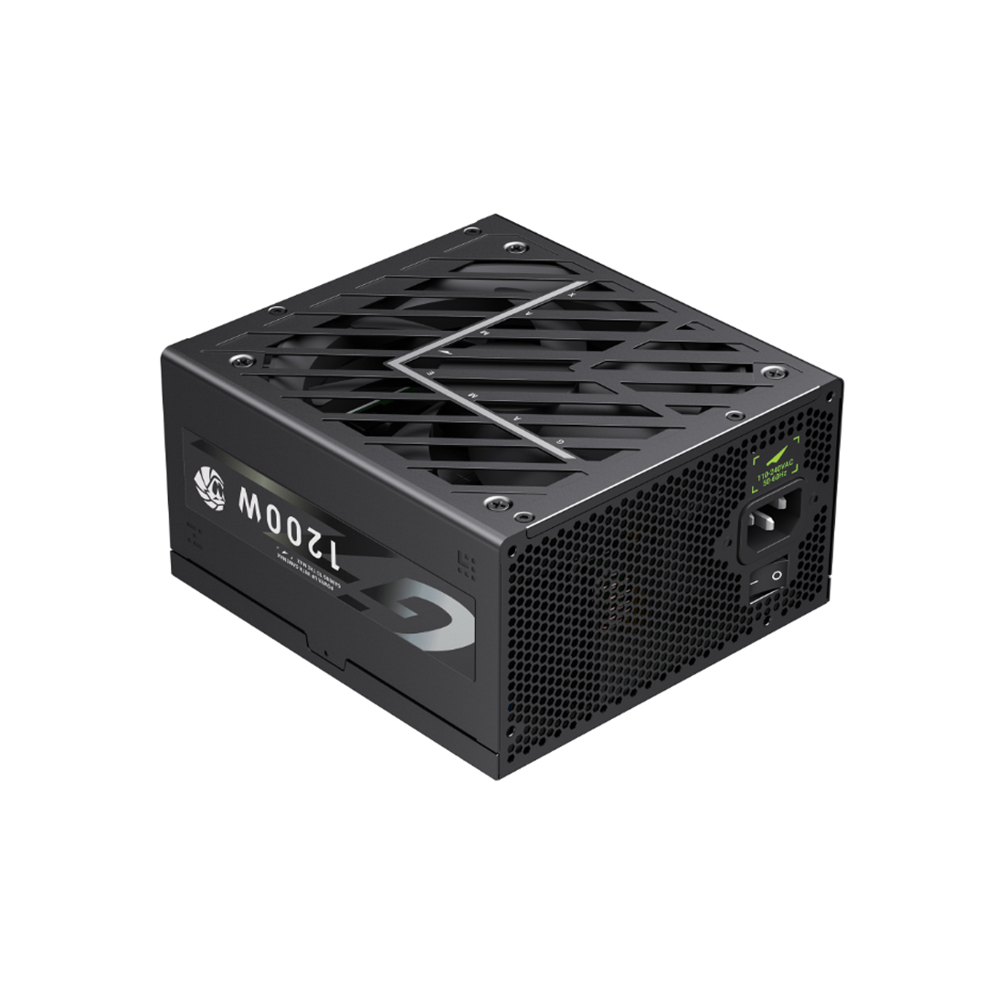Блок питания, Gamemax, GZ 1200G Gold, 2121-1200B0006, 1200W, ATX 3.1, ATX, Вентилятор 14см, 20+4 pin, 4*PCI-E 6+2 pin, 10*SATA, 3*Molex, 16*4+4 pin, 150*160*86mm мм, Черный