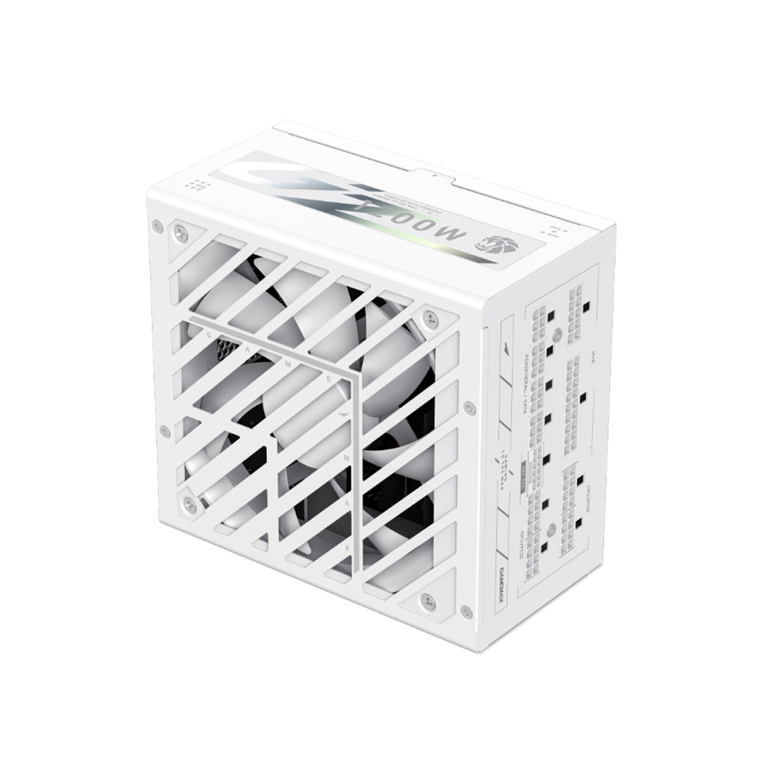 Блок питания, Gamemax, GZ 1200G Gold White, 2121-1200B0008, 1200W, ATX 3.1, ATX, Вентилятор 14см, 20+4 pin, 4*PCI-E 6+2 pin, 10*SATA, 3*Molex, 16*4+4 pin, 150*160*86mm мм, Белый