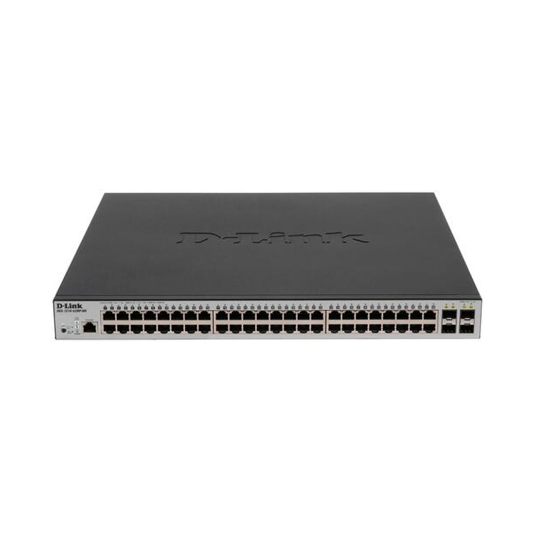 Коммутатор, D-Link, DGS-1210-52MP/ME/B2A, Управляемый L2, 48 портов 10/100/1000Base-T, 4 порта 1000Base-X SFP (порты 1-8 PoE 802.3af/at, порты 9-48 PoE 802.3af, PoEбюджет 370 Вт), стоечный