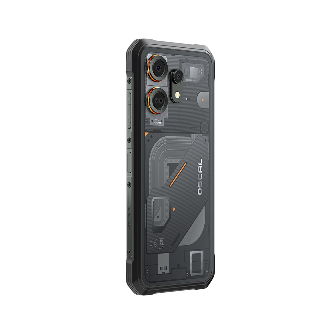 Смартфон, OSCAL, Marine 3, Rugged Phone, 8GB 128GB, 6.56", Android 15, MT6769V/CB(G81) , Камера 16Мп/13Мп, 720x1612, Bluetooth 5.1, 5000 мАч, (Black) Чёрный