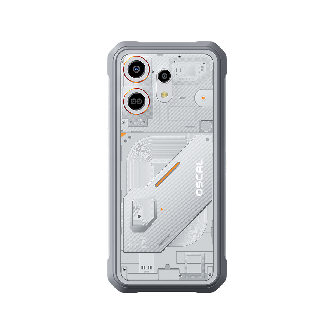 Смартфон, OSCAL, Marine 3, Rugged Phone, 8GB 128GB, 6.56", Android 15, MT6769V/CB(G81) , Камера 16Мп/13Мп, 720x1612, Bluetooth 5.1, 5000 мАч, (Grey) Серый