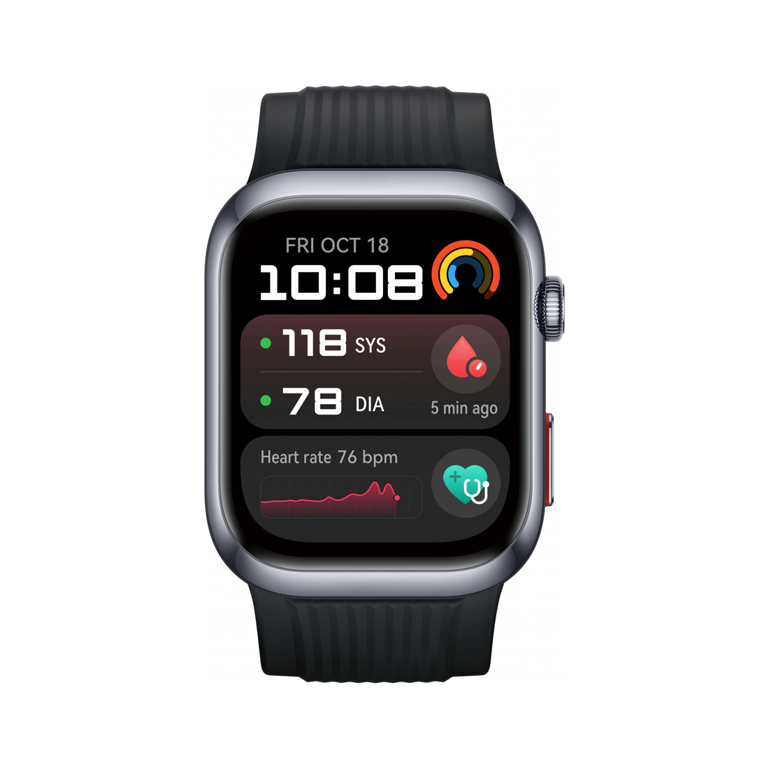 Смарт часы, Huawei, Watch D2 LCA-B10, Дисплей 1.82" цветной AMOLED-экран, Разрешение 480 x 408, Вес 40 гр, (Black Fluoroelastomer Strap) Черный