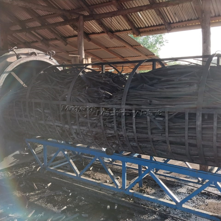 Factory Horizontal Charcoal Carbonization Furnace Energy Saving Biochar Stove Wood Log Coconut Shell Charcoal Making Machine