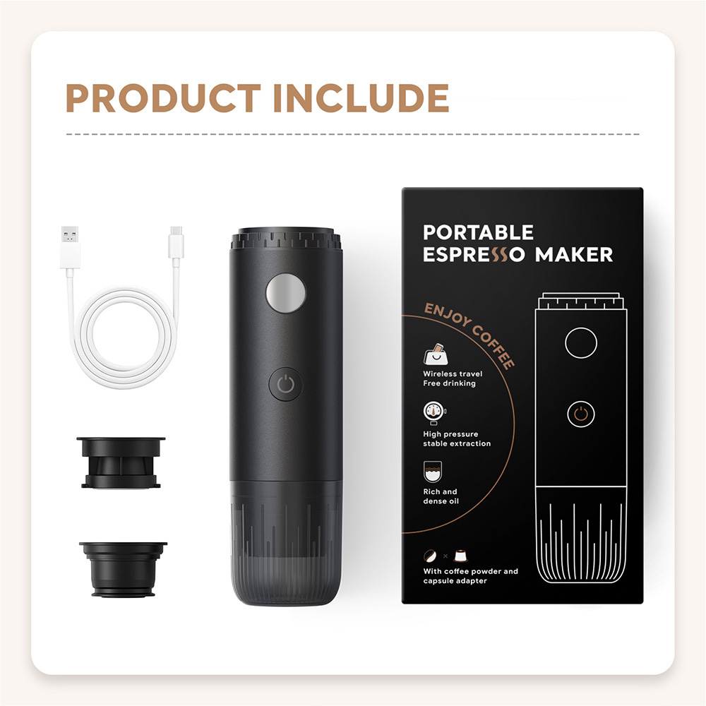 Portable Mini Espresso Maker USB Charging Travel Electric Capsule Cold Brew Coffee Machine Automatic Espresso Battery-Powered