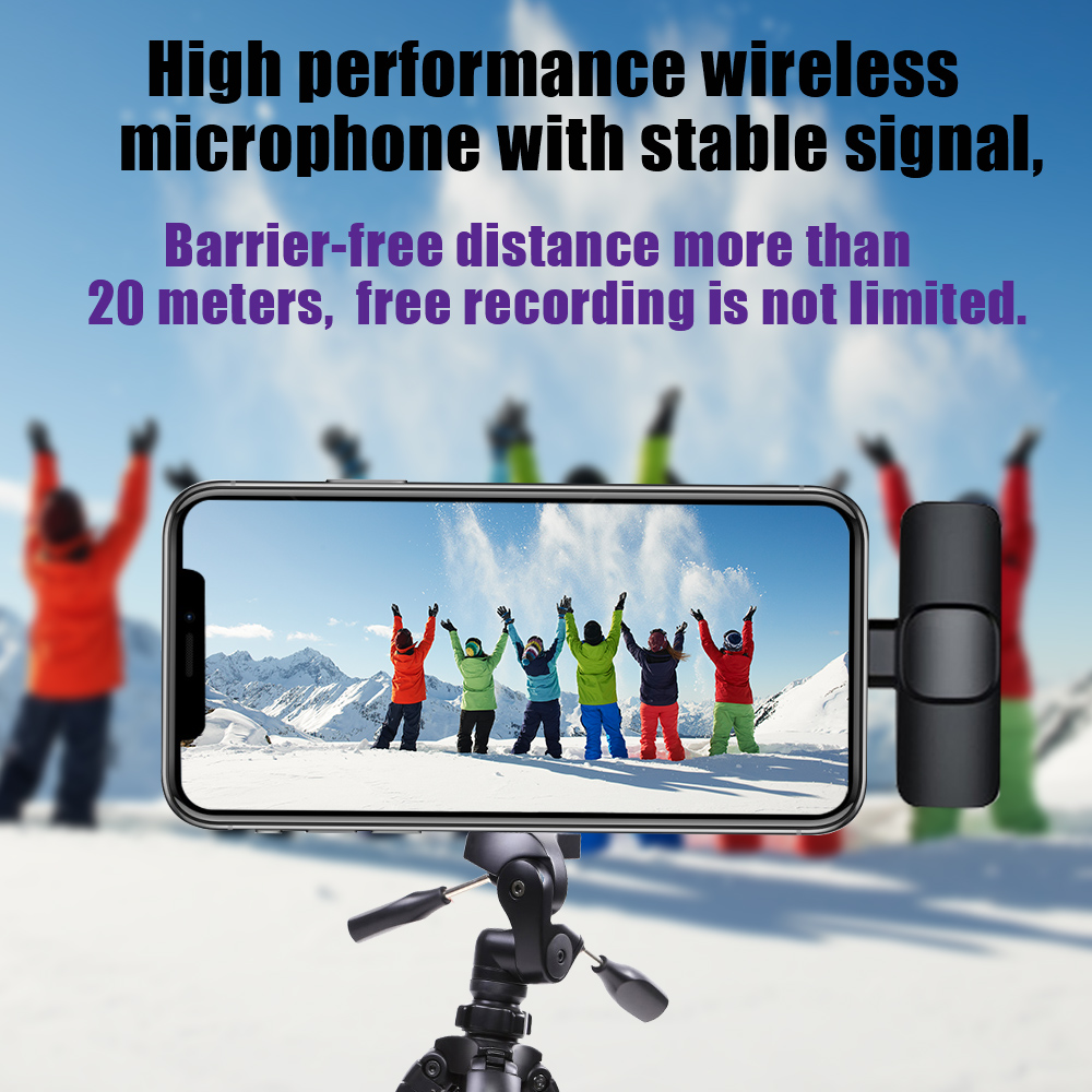For iPhone 17 16 Wireless Lavalier Microphone Portable Audio Video Recording Mini Mic Live Broadcast Gaming Android Microfonoe