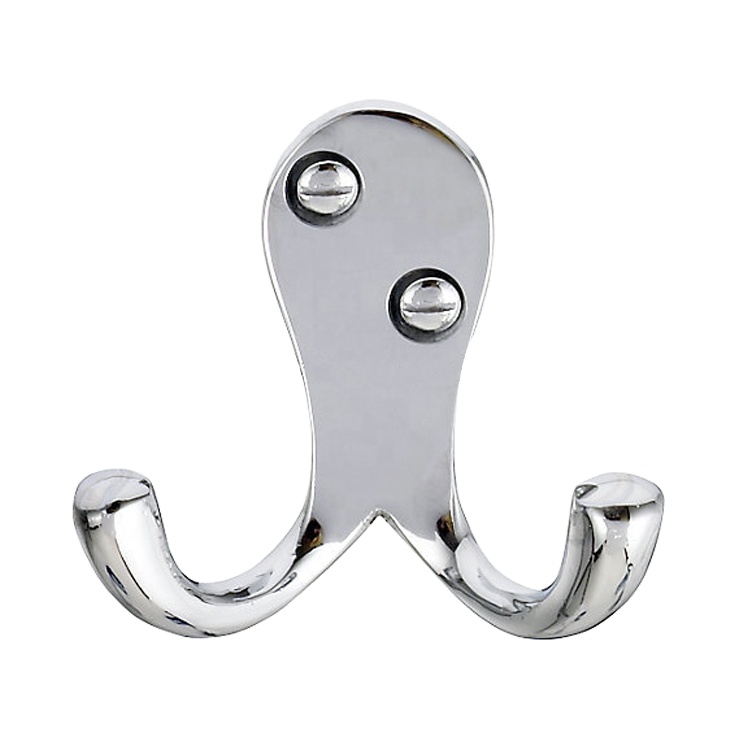 Home Decoration Zinc Alloy Silver Wall Mount Hat and Coat Hanger Rack Hooks with Screws Eco-Friendly Multifunction