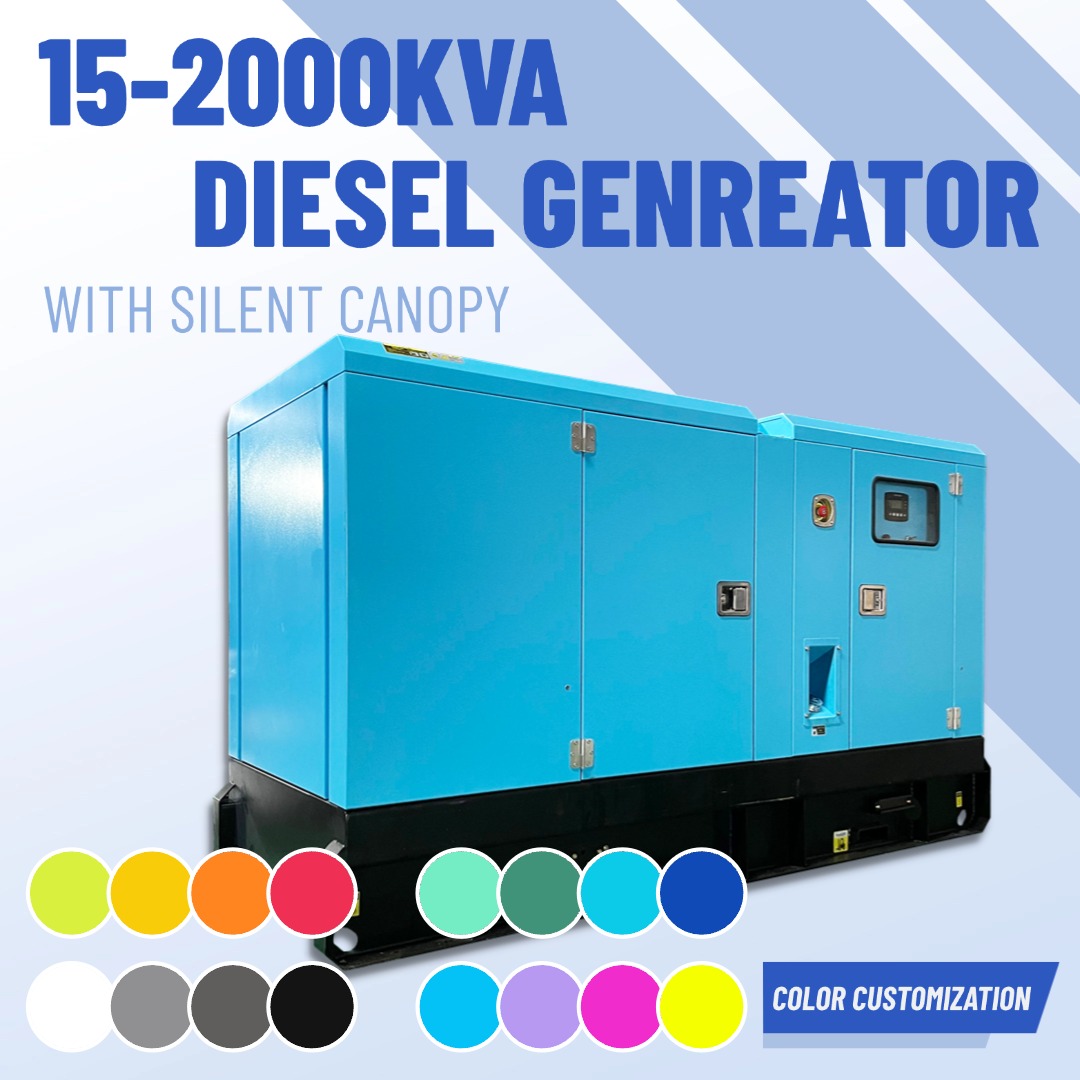 3 Phase Dynamo Silent Diesel Power Plant Perkins Canopy Type Soundproof Generator Set Outdoor Power Generation 220V/380V