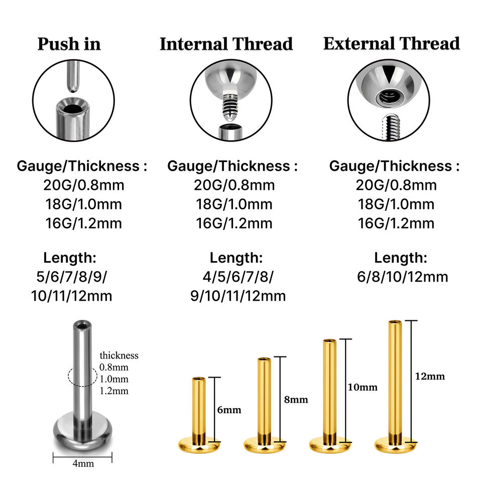 Титановый пирсинг 18K (Implant Grade)