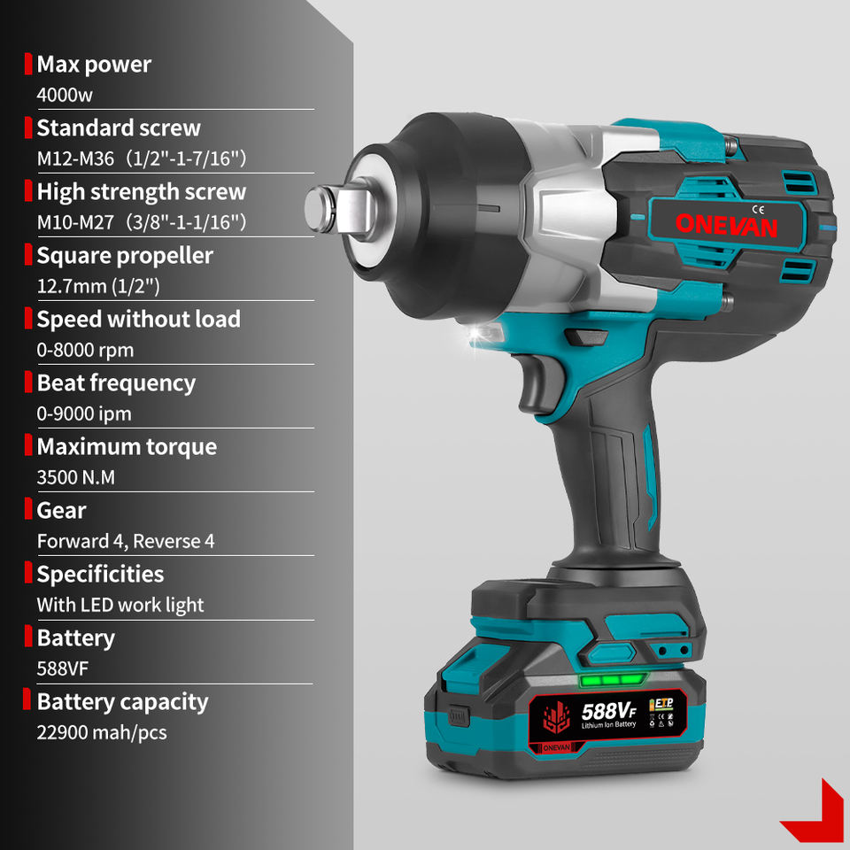 Ударный гайковерт ONEVAN 1000Вт (Cordless)