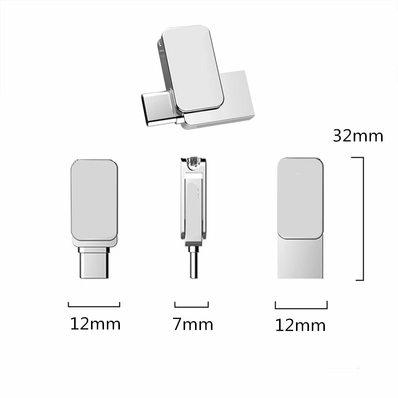 Mini USB-C USB Flash Drive 8GB 16GB 128GB 3.0  Dual Memory Stick Type-c Pen Drive 2.0 Pendrive Key 64GB 32GB for iphone 15/16/17