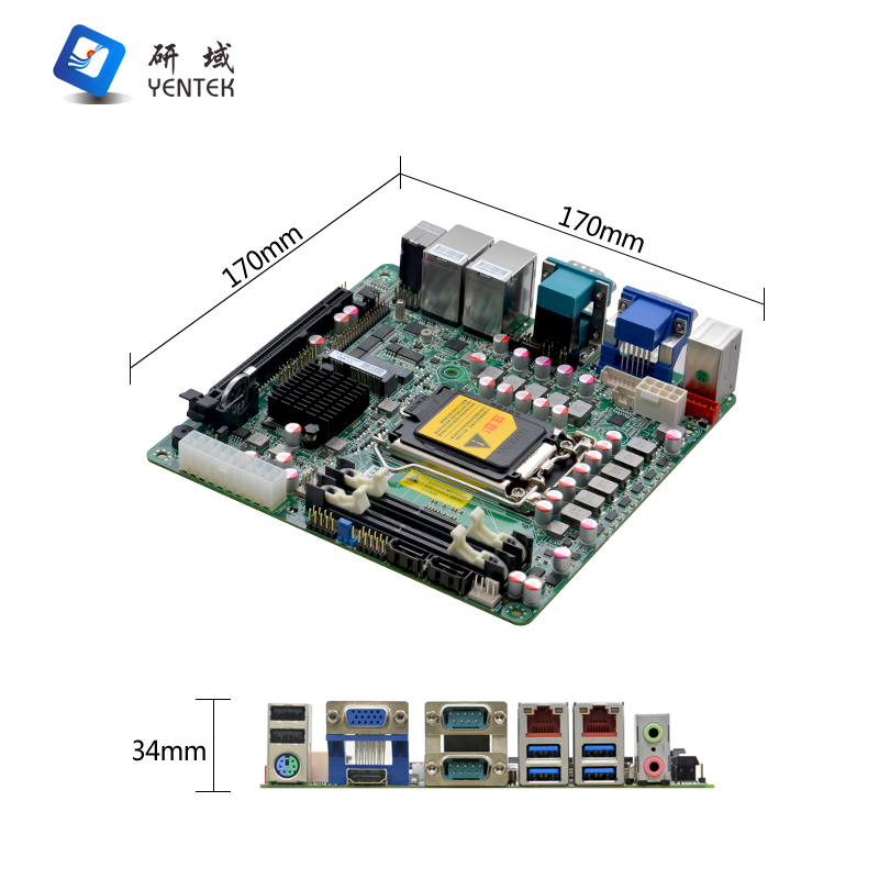 New Motherboard Intel H510 LGA1200 10/11th Gen Core I3/i5/i7 2 DDR4 128GB SATA VGA HD PCIe3.0X16 2 LAN 2 COM Mini-ITX Industrial