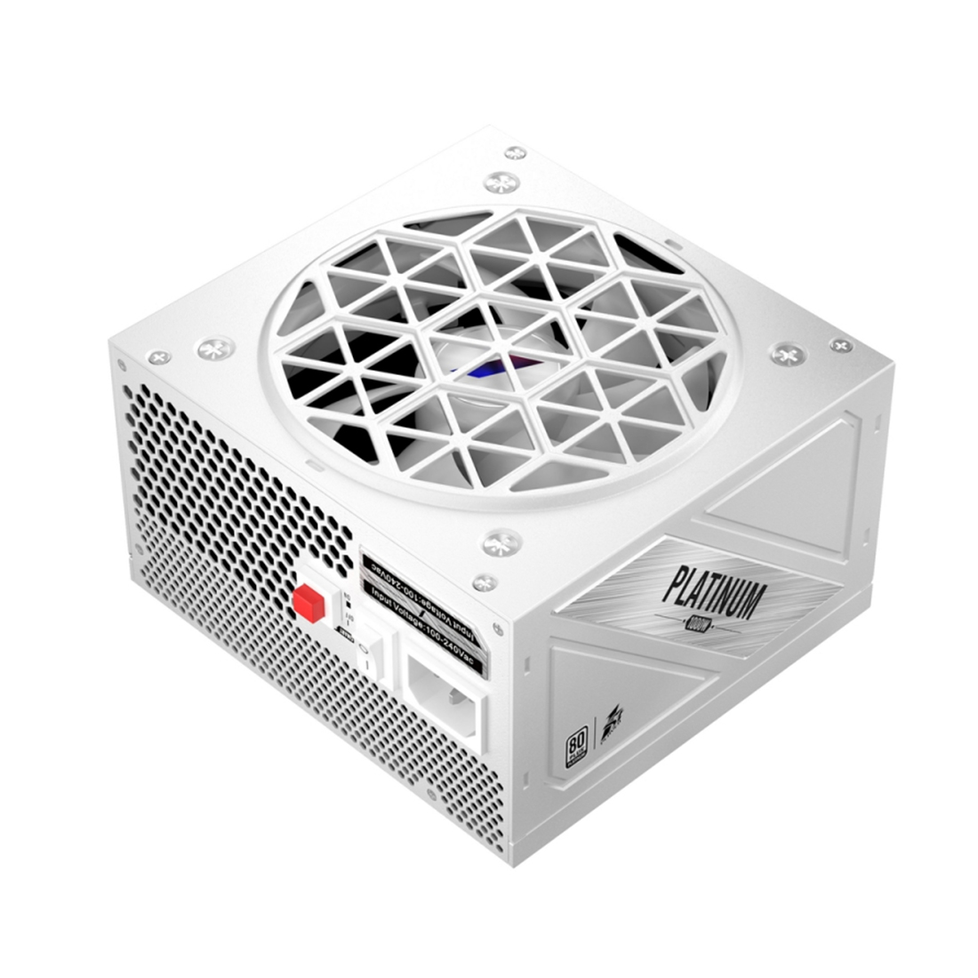 Блок питания, 1STPLAYER, NGDP HA-1000BA3-WH, 1000W, ATX 3.0, APFC, PLATINUM, 20+4pin, 2*4+4pin, 12*Sata, 4*Molex, 4*PCI-E 6+2pin, 1*(16pin)12VHPWR, Modular, Вентилятор 12см, 140х150х86 мм, Белый
