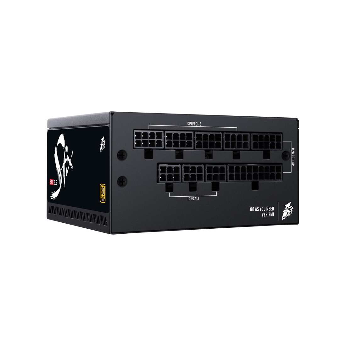 Блок питания, 1STPLAYER, SFX, SFX-PLT-850-BK-EU, 850W, SFX, APFC, GOLD, 20+4pin, 4+4pin, 8*Sata, 4*Molex, 2*PCI-E 6+2pin, 1*(16pin)12VHPWR, Modular, Вентилятор 8см, 100х125х63.5мм, Черный