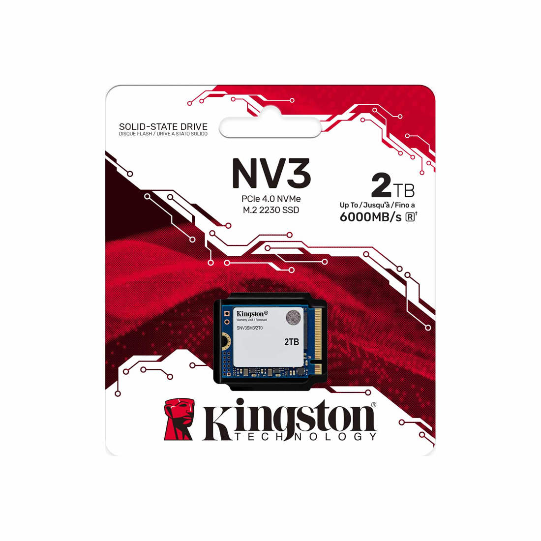 Твердотельный накопитель SSD, Kingston, SNV3SM3/2T0, 2TB, Mini M.2 2230 PCIe Gen4 x4, 6000/5000 Мб/с