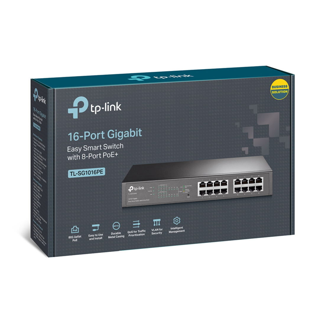 Коммутатор, TP-Link, TL-SG1016PE PoE+,16 портов 10/100/1000 Мбит/с с автосогласованием, авто-MDI/MDIX (разьёмы RJ45), РоЕ 150 Вт, Управляемый
