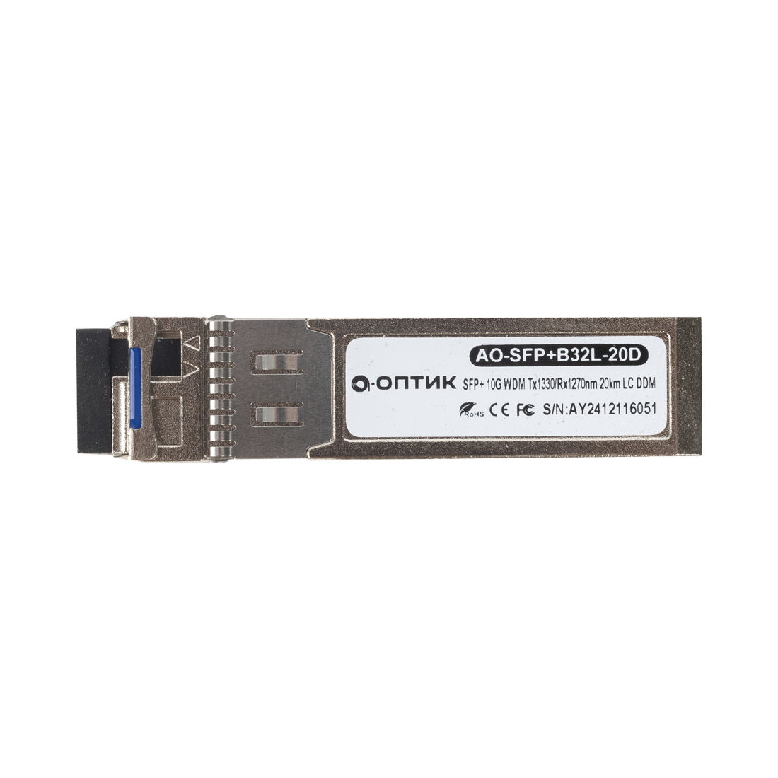 Трансивер, А-Оптик, AO-SFP-B53L-10D, SFP 1.25G WDM Tx1550/Rx1310nm 10km LC DDM